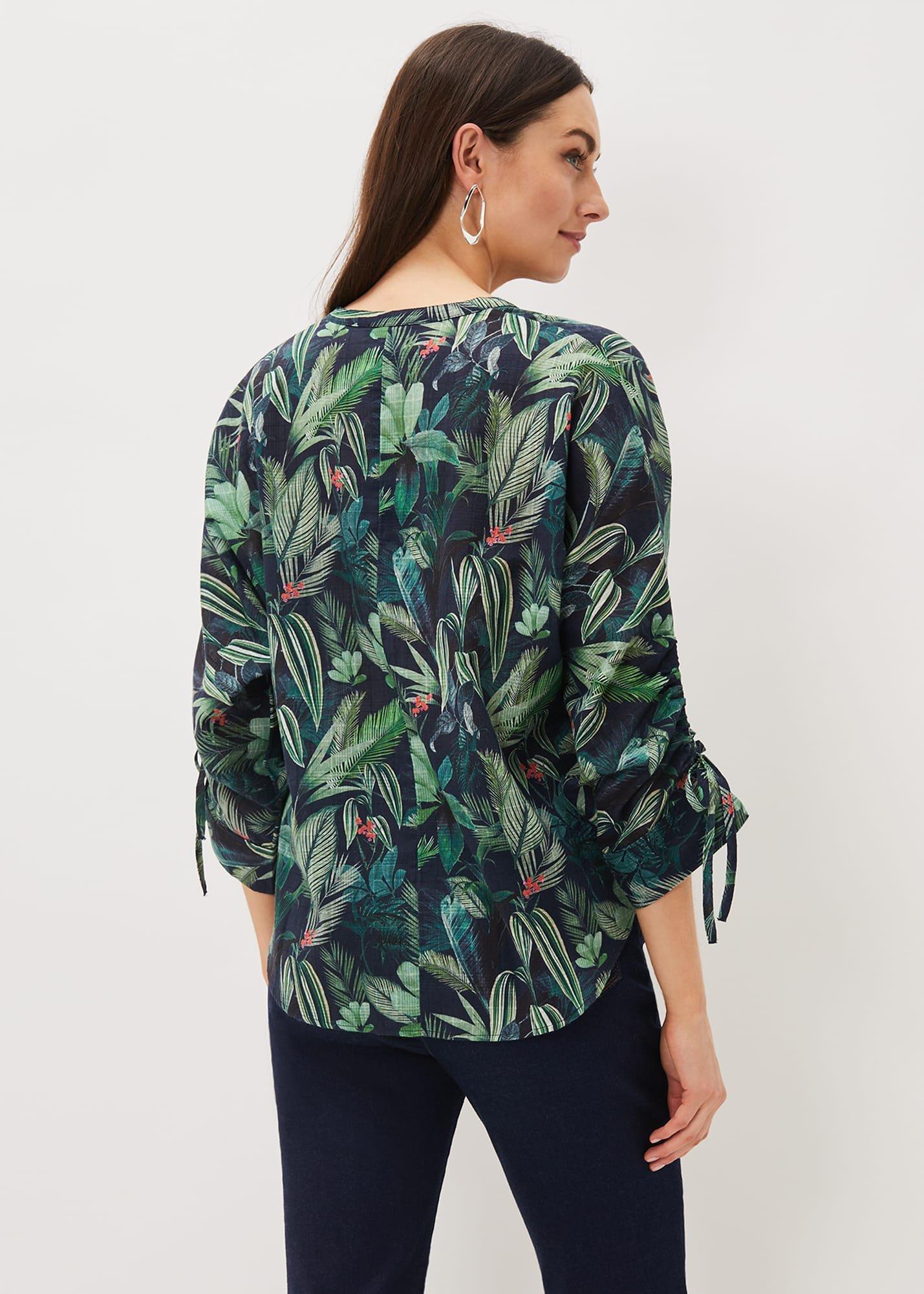Ellyn Cotton Tropical Print Blouse