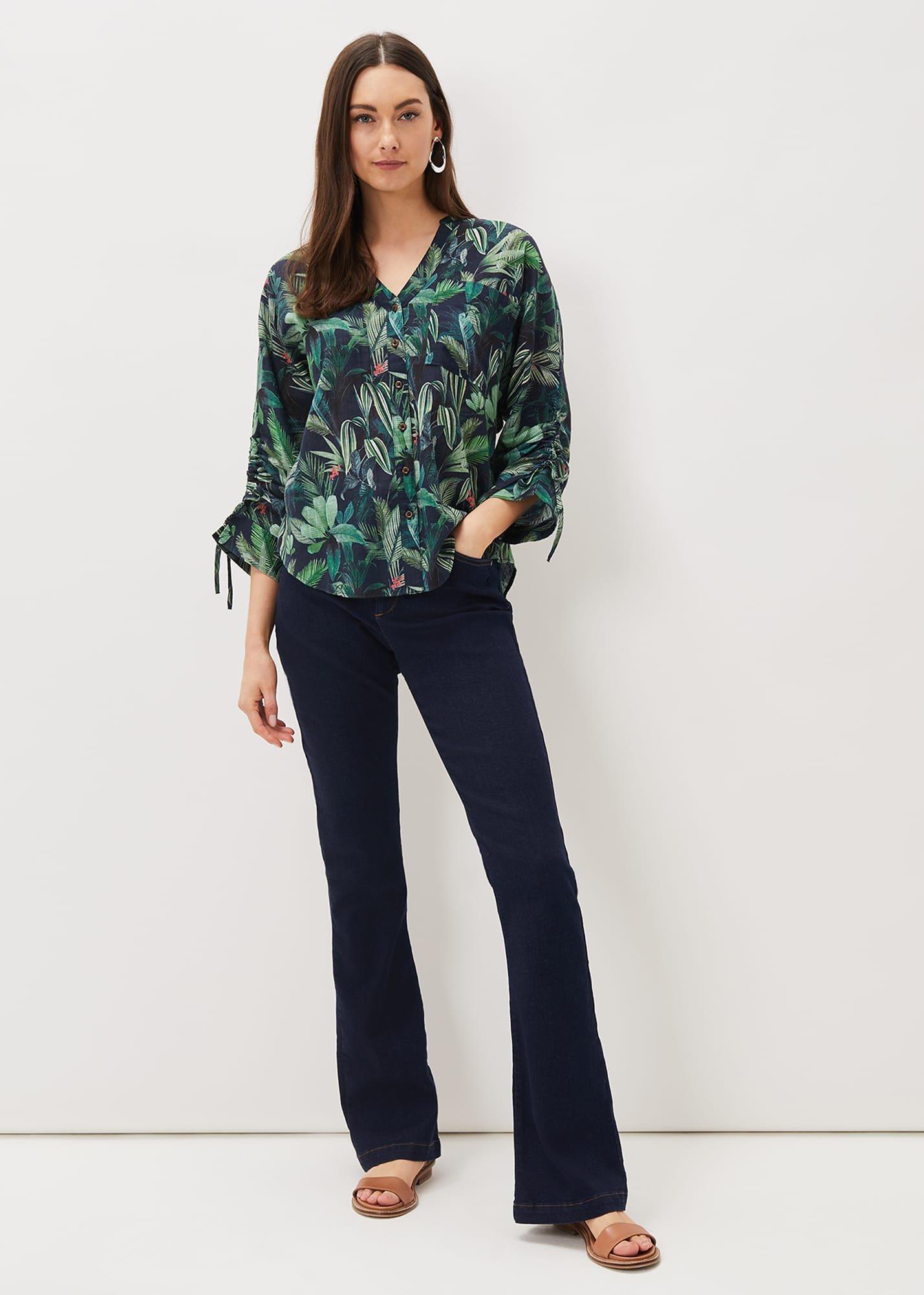 Ellyn Cotton Tropical Print Blouse
