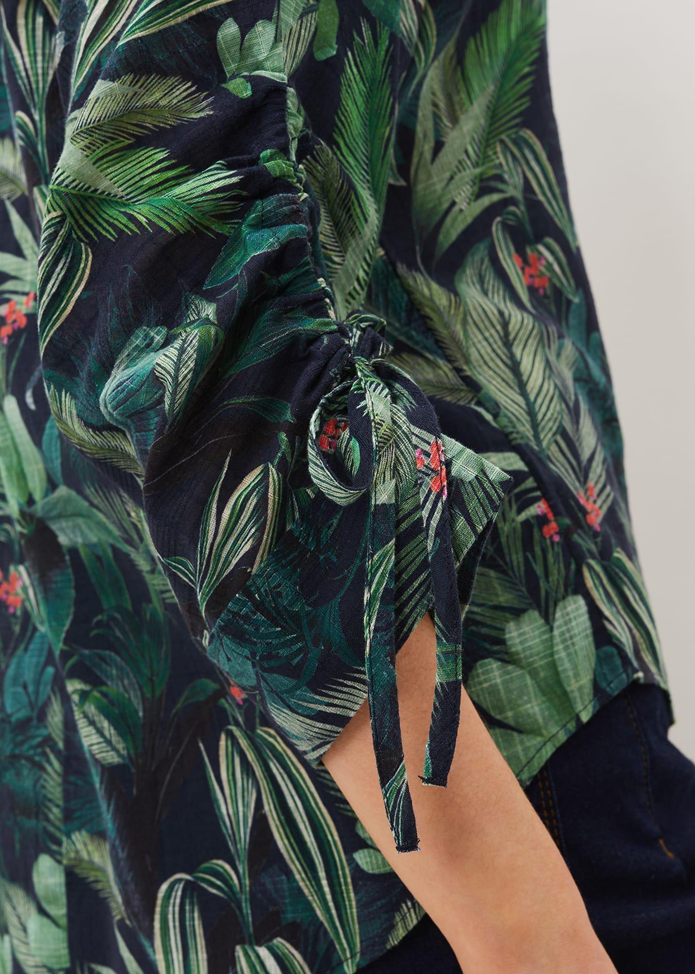 Ellyn Cotton Tropical Print Blouse