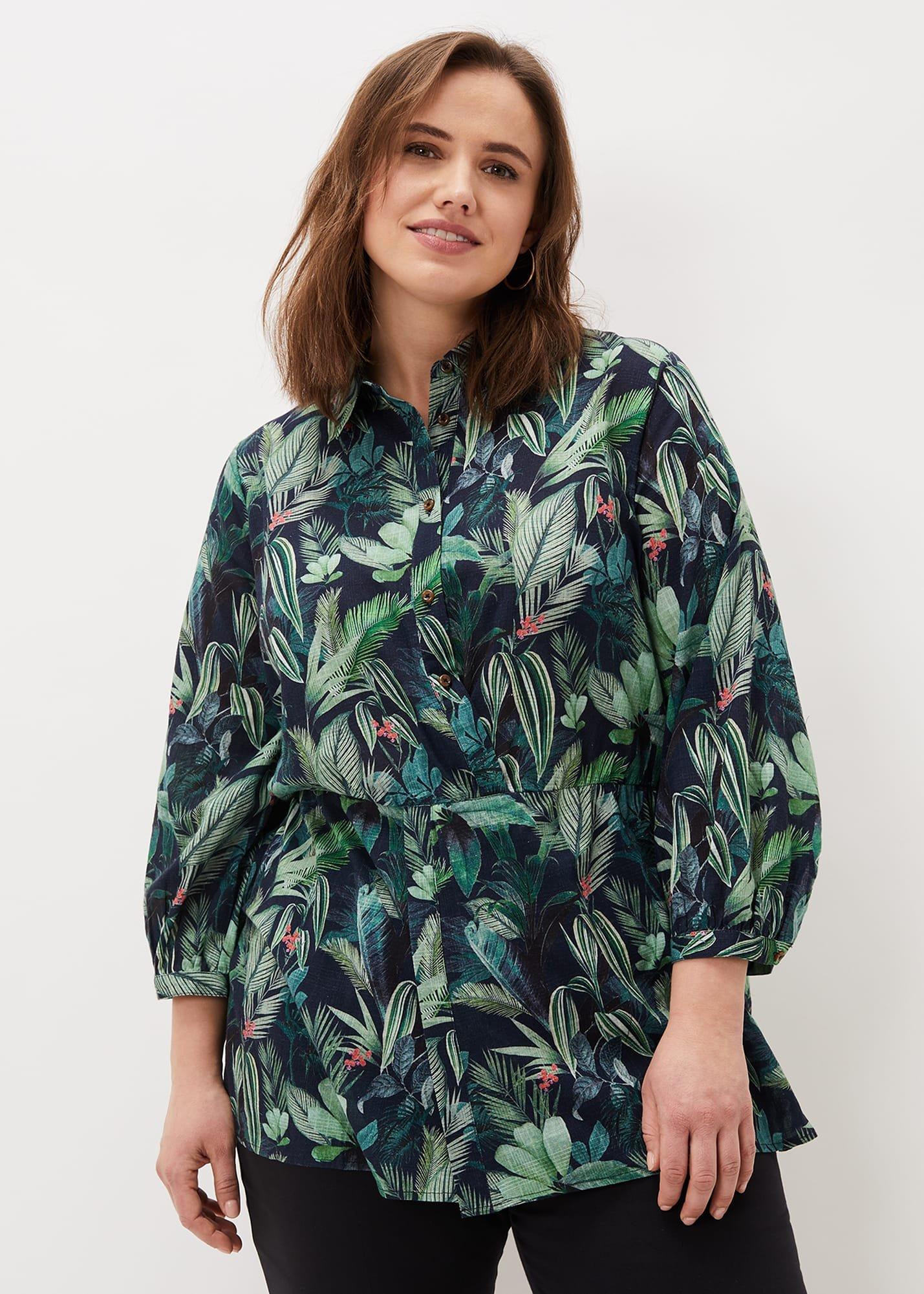 Ellyn Cotton Tropical Print Blouse