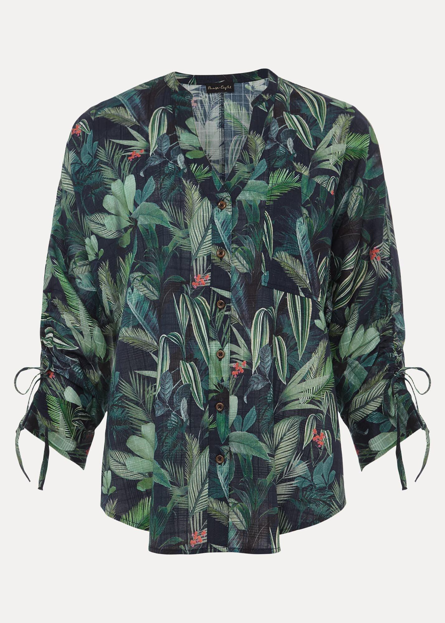 Ellyn Cotton Tropical Print Blouse