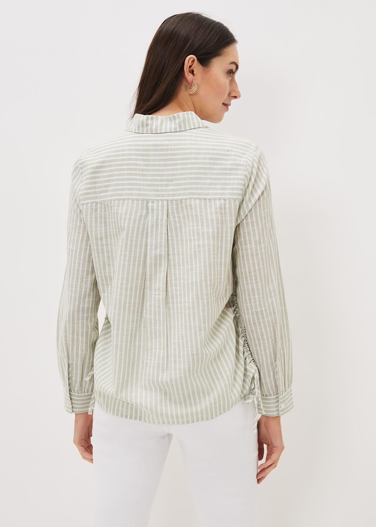Oliva Ruched Side Stripe Shirt