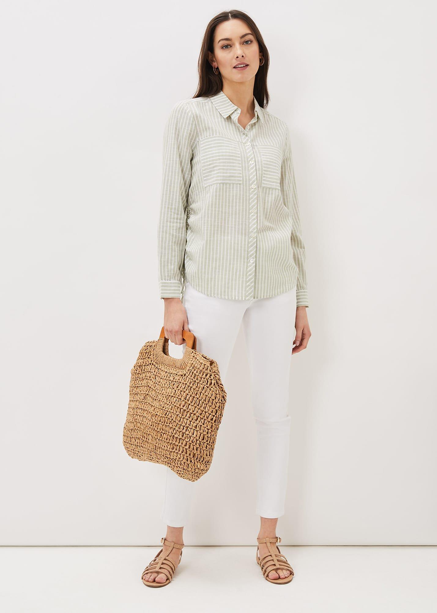 Oliva Ruched Side Stripe Shirt