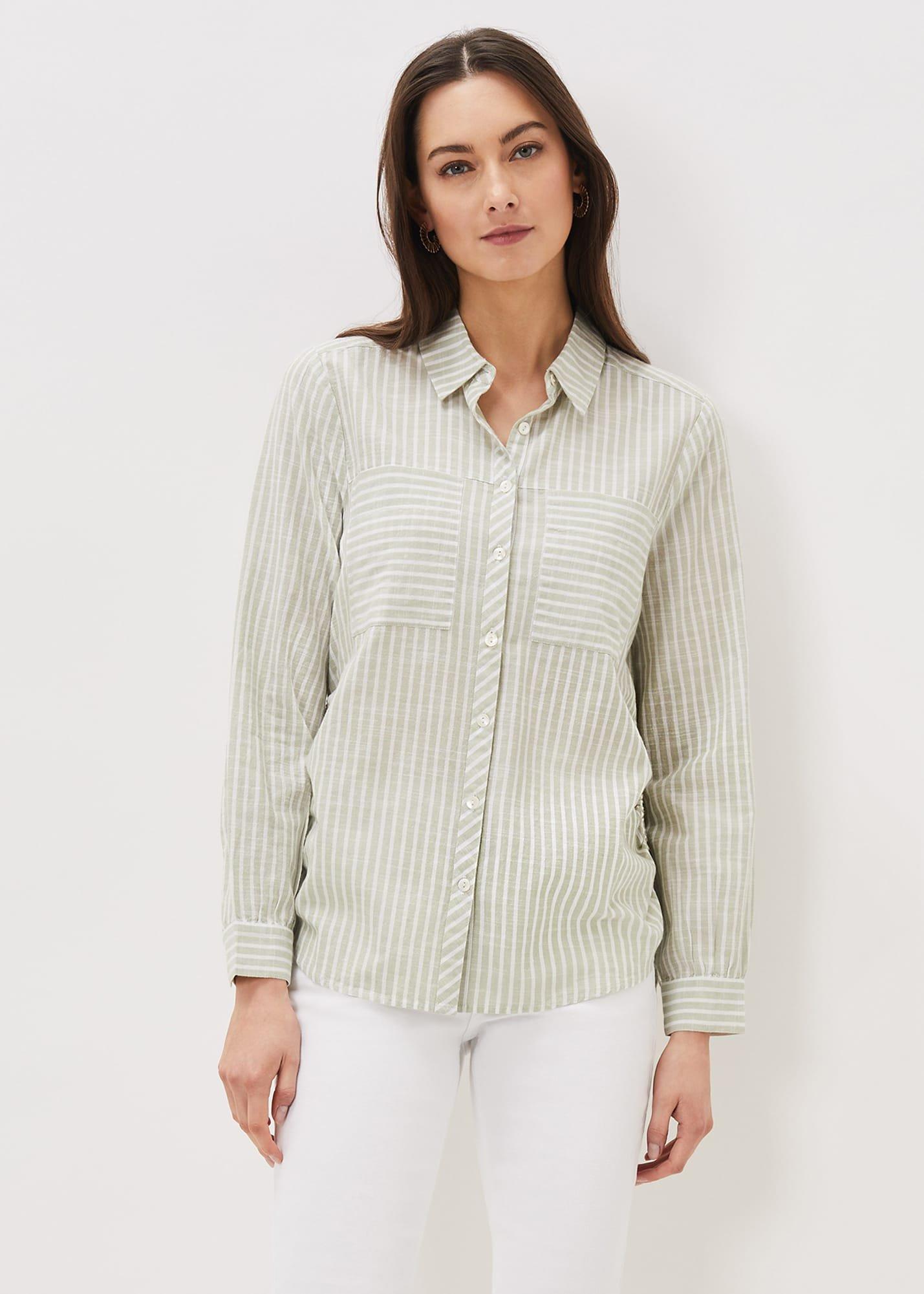 Oliva Ruched Side Stripe Shirt