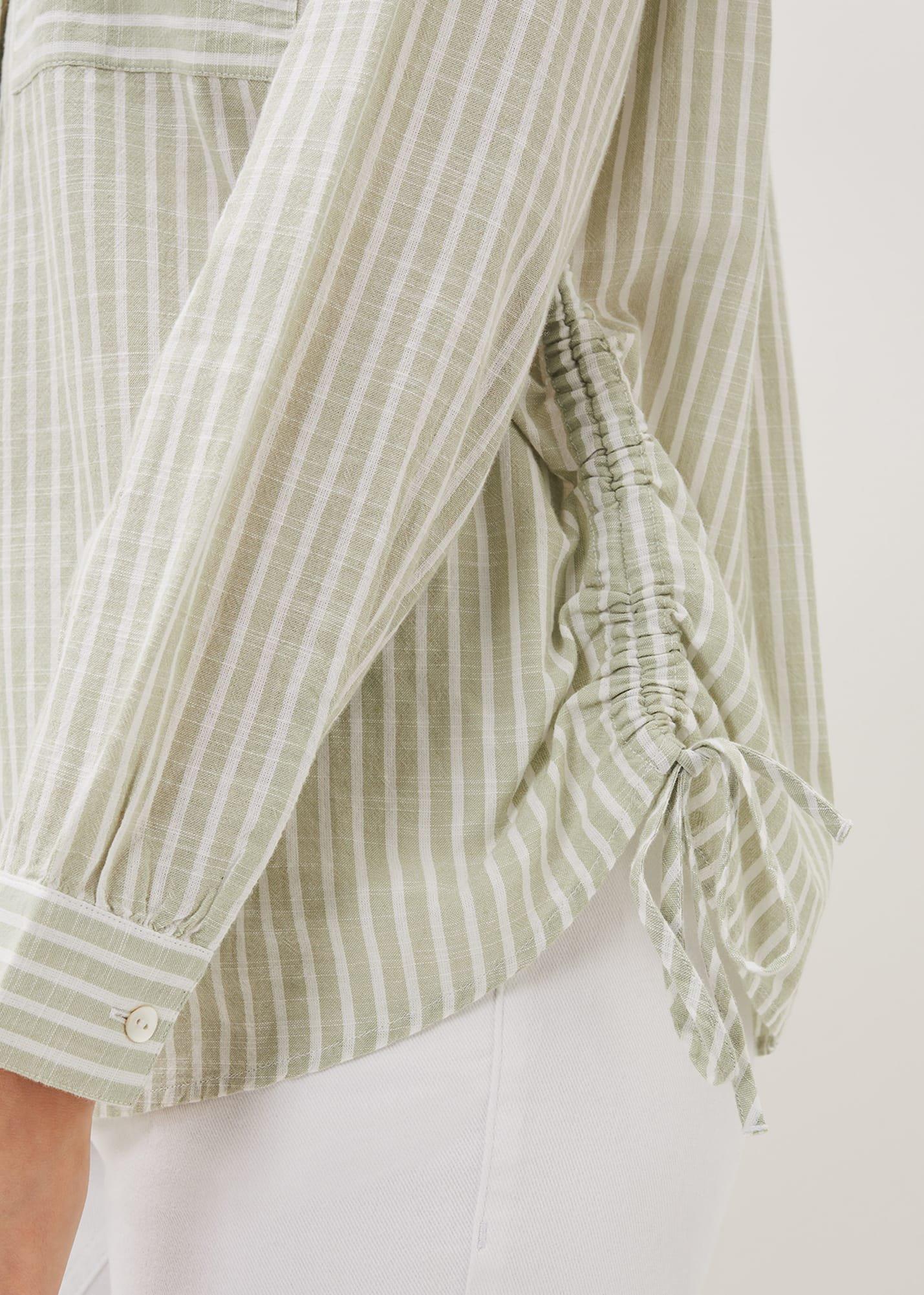 Oliva Ruched Side Stripe Shirt