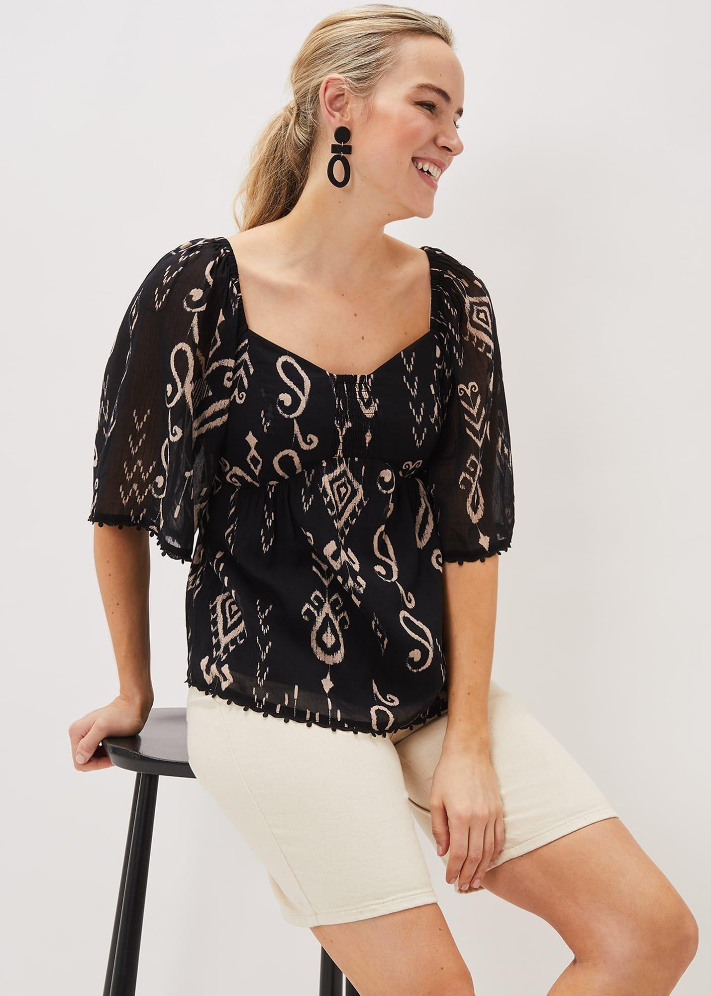 Malaya Ikat Print Blouse
