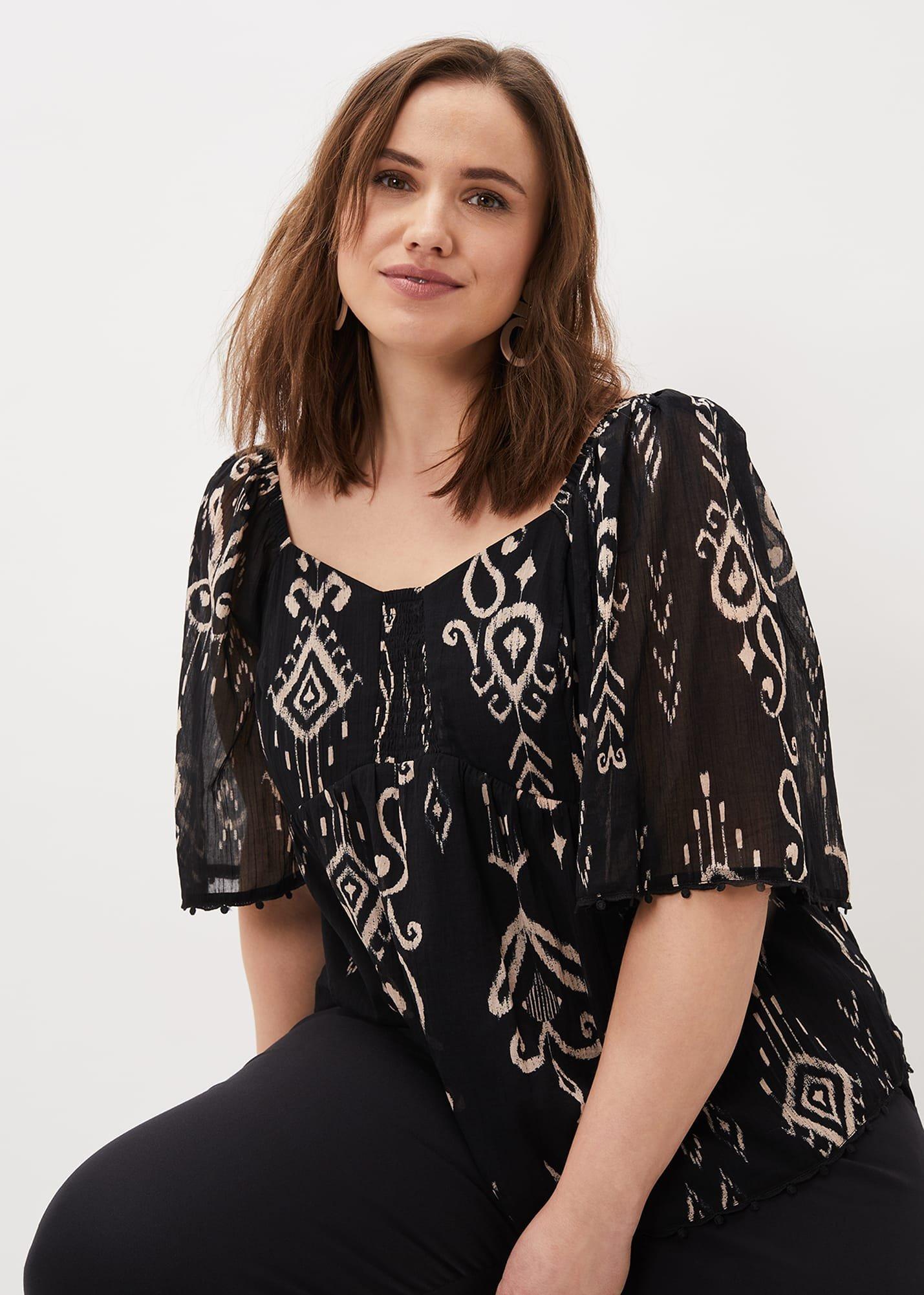Malaya Ikat Print Blouse