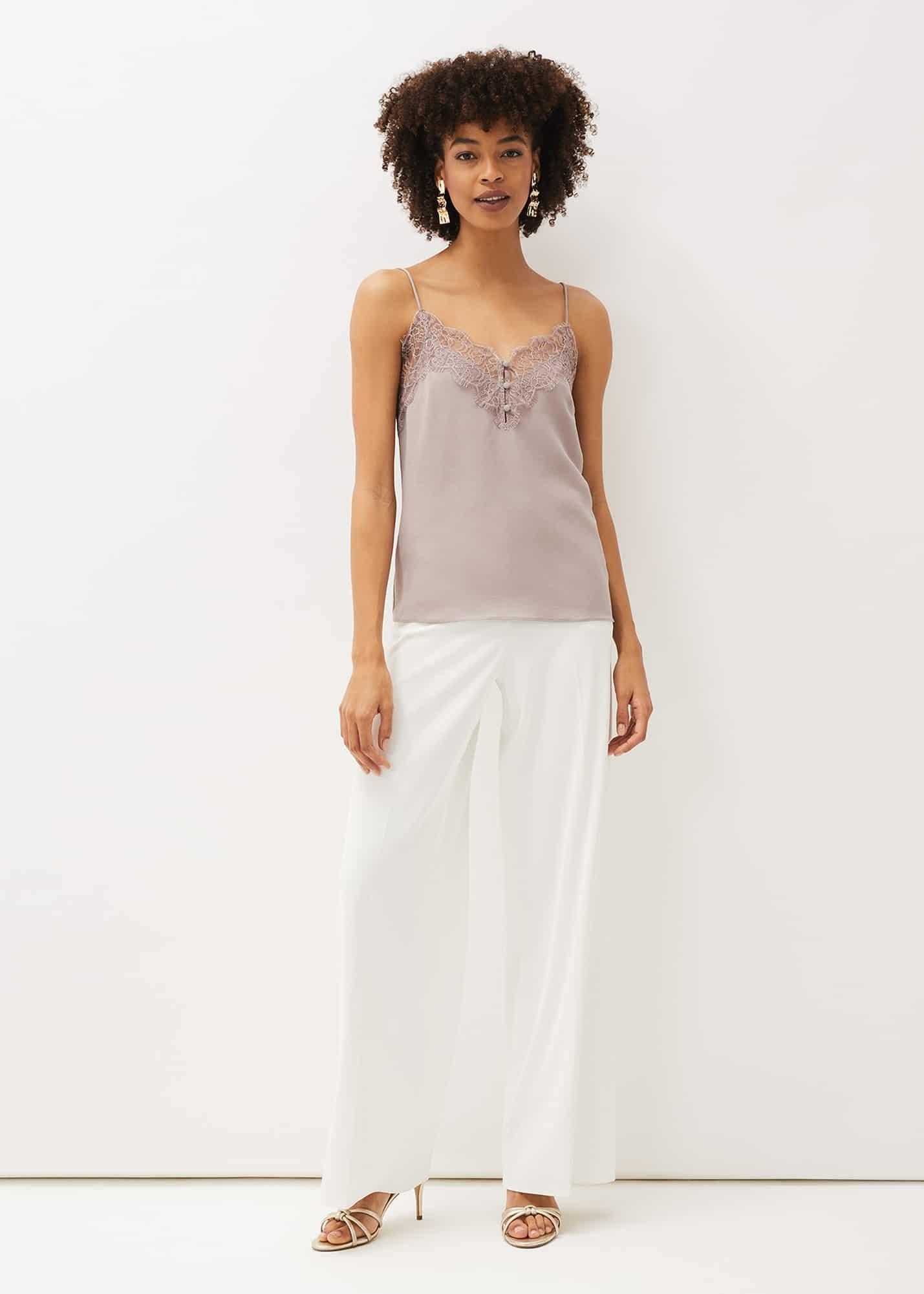 Rachael Silk Lace Trim Camisole