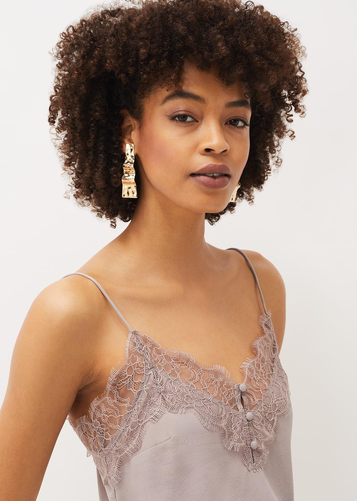 Rachael Silk Lace Trim Camisole