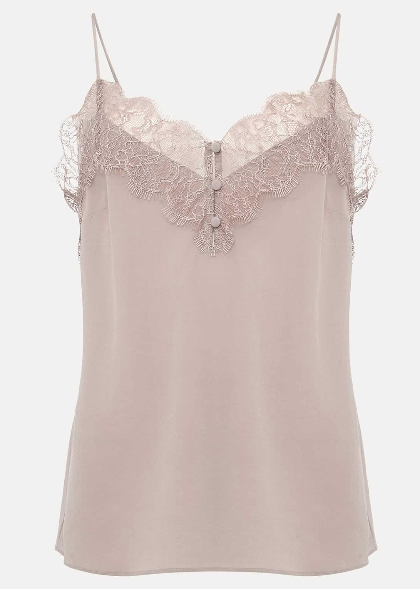 Rachael Silk Lace Trim Camisole