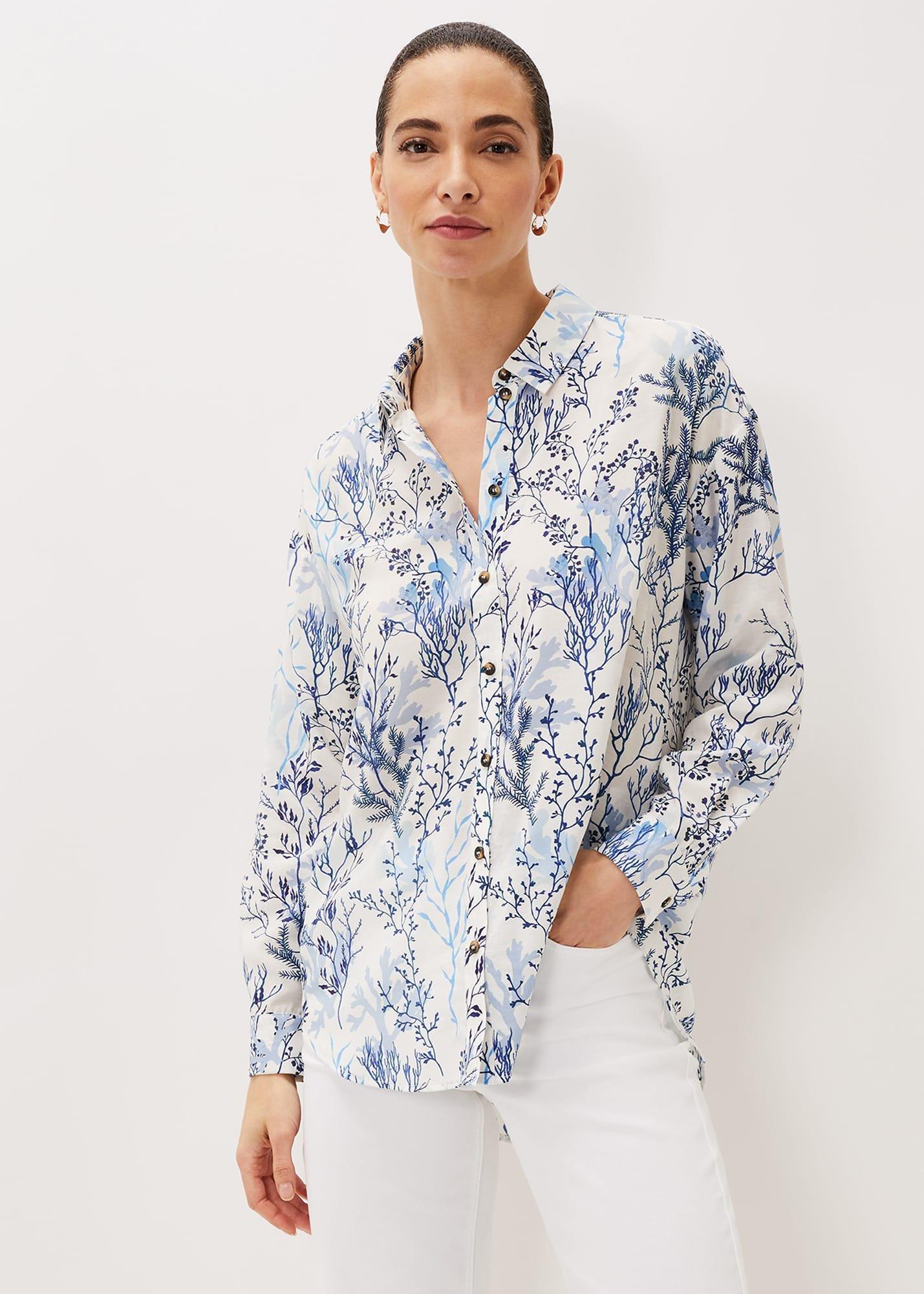Claire Coral Print Shirt
