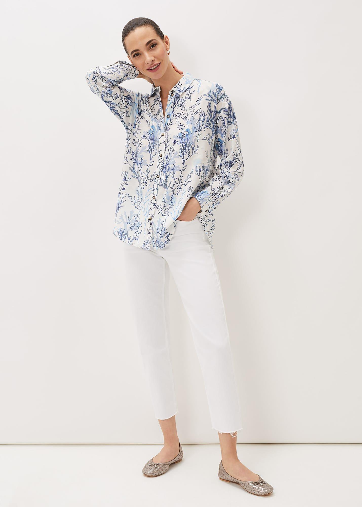 Claire Coral Print Shirt