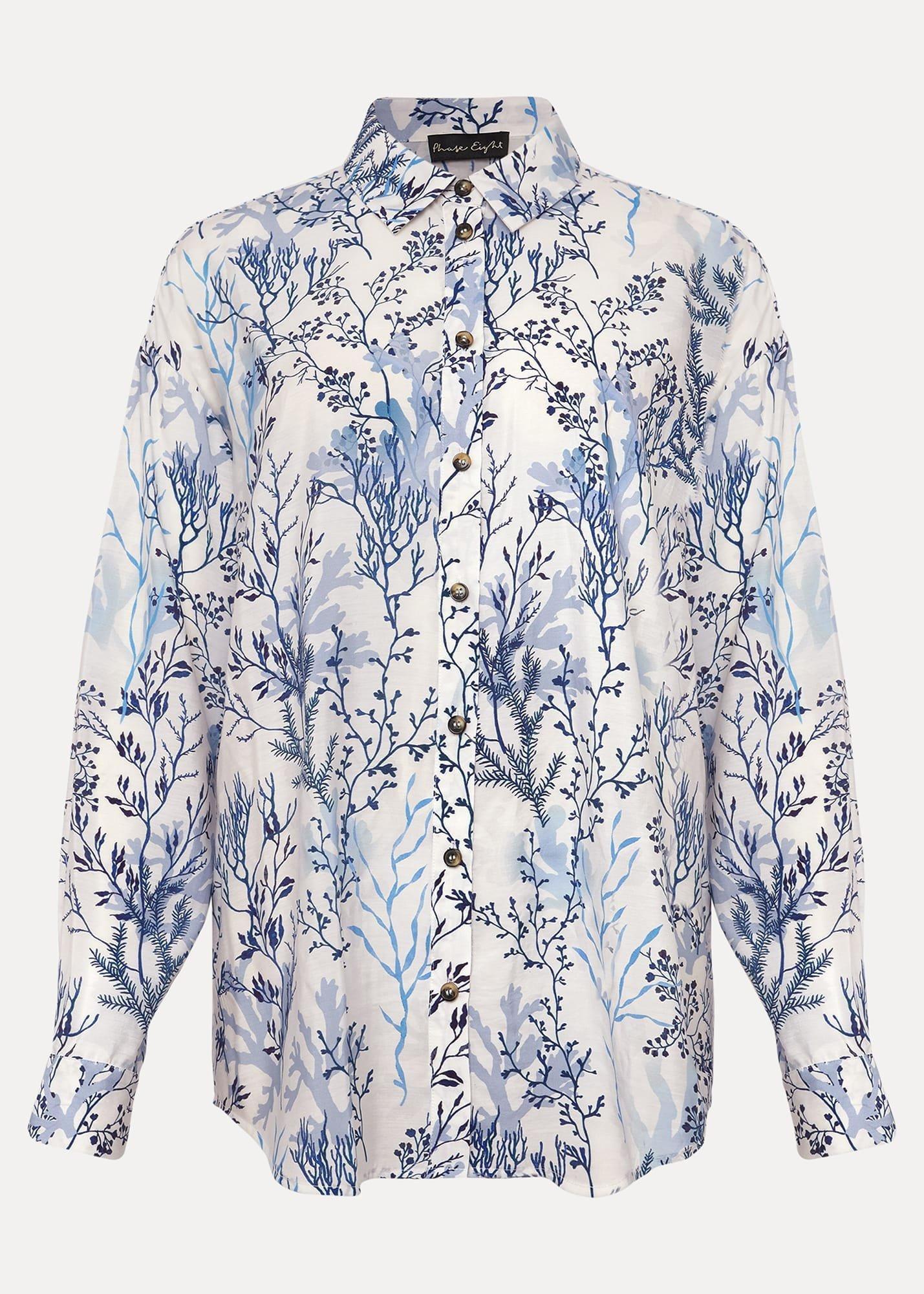 Claire Coral Print Shirt