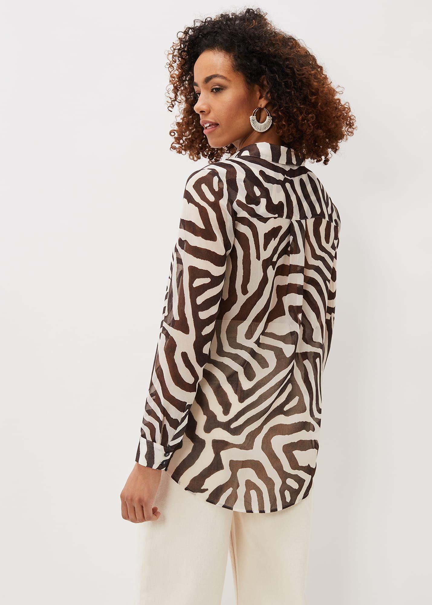 Isabella Zebra Print Longline Shirt