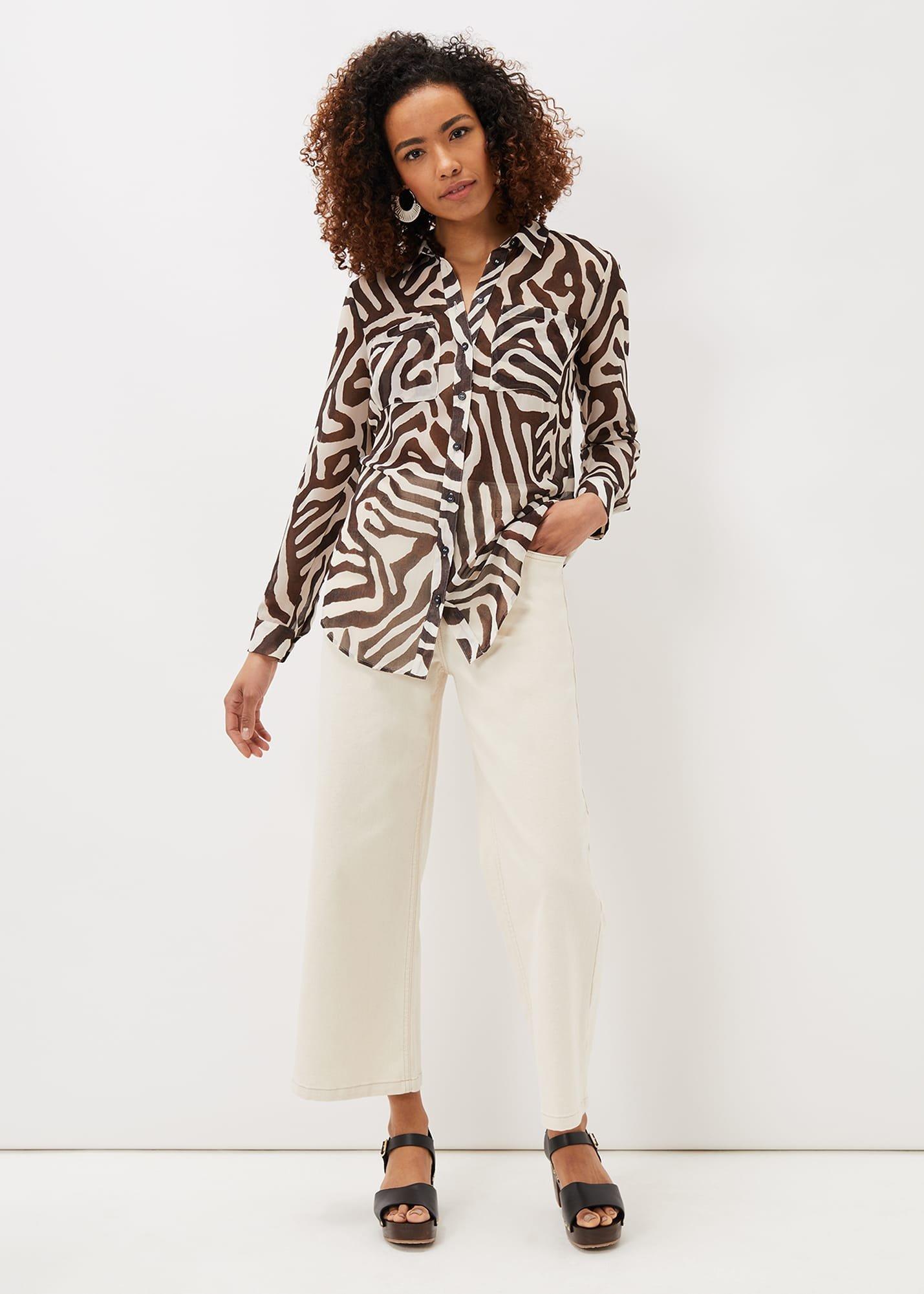 Isabella Zebra Print Longline Shirt
