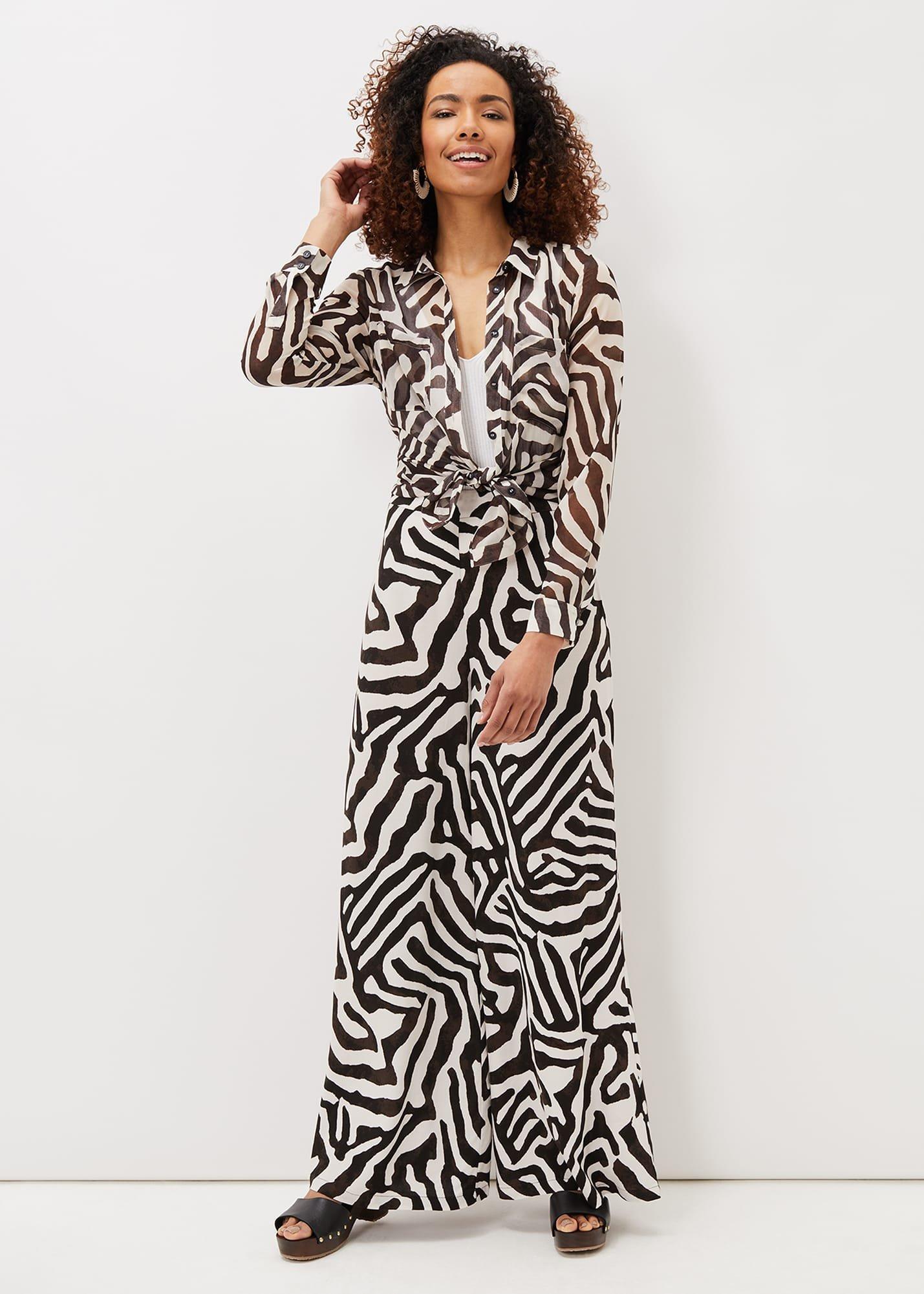 Isabella Zebra Print Longline Shirt