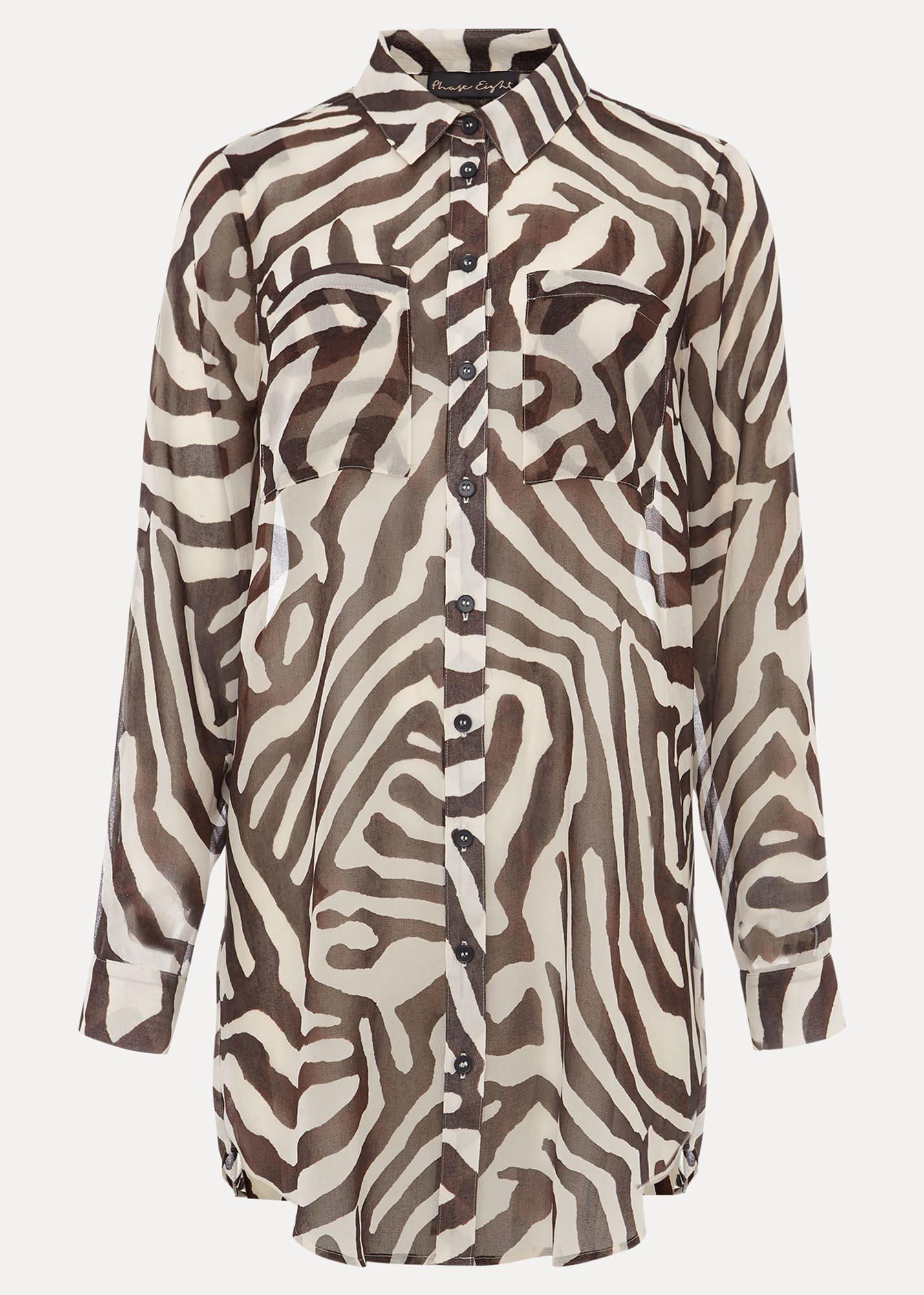 Isabella Zebra Print Longline Shirt