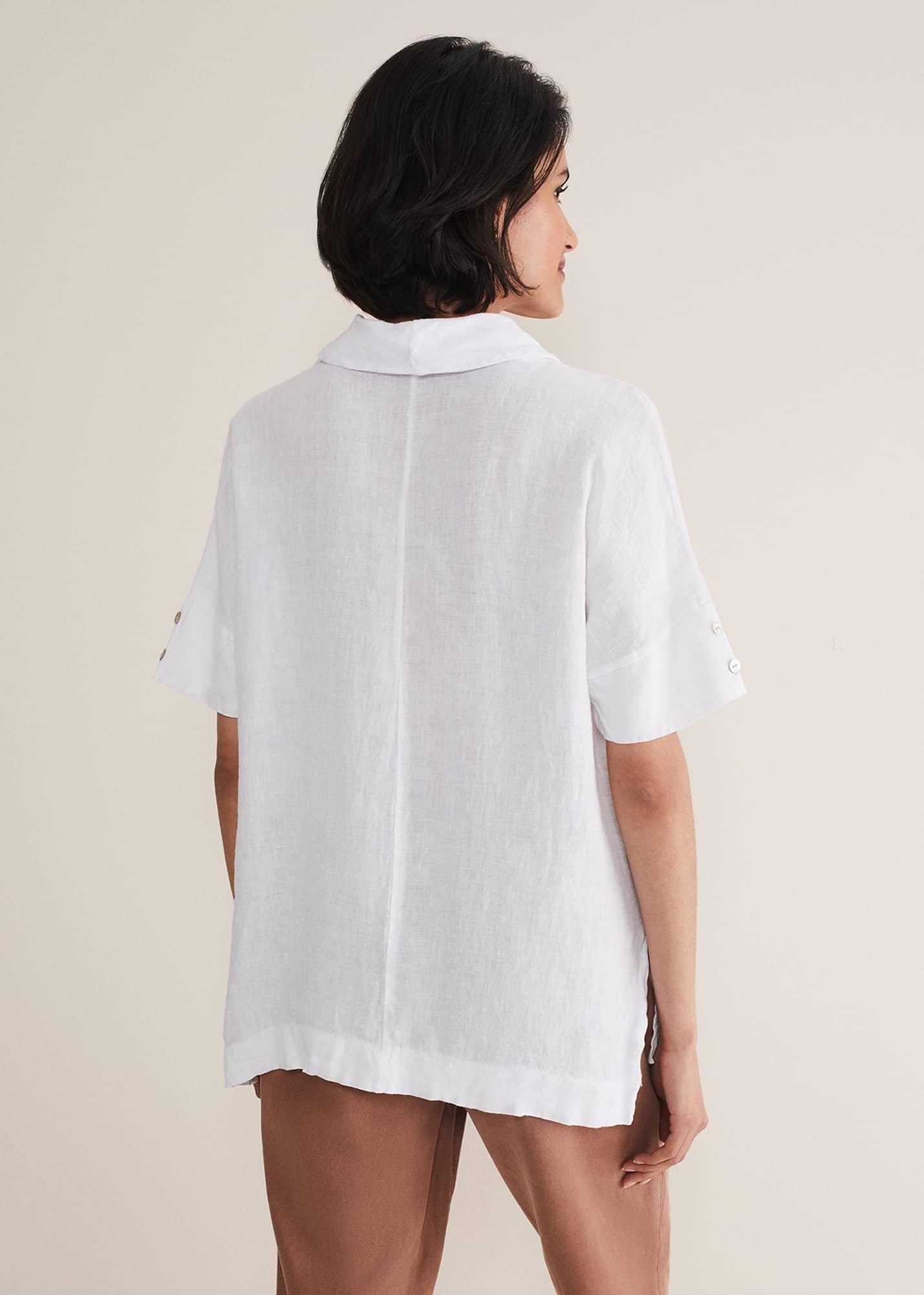 Carita V-Neck Linen Blouse