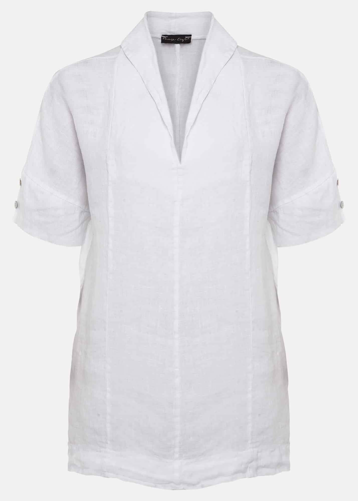 Carita V-Neck Linen Blouse