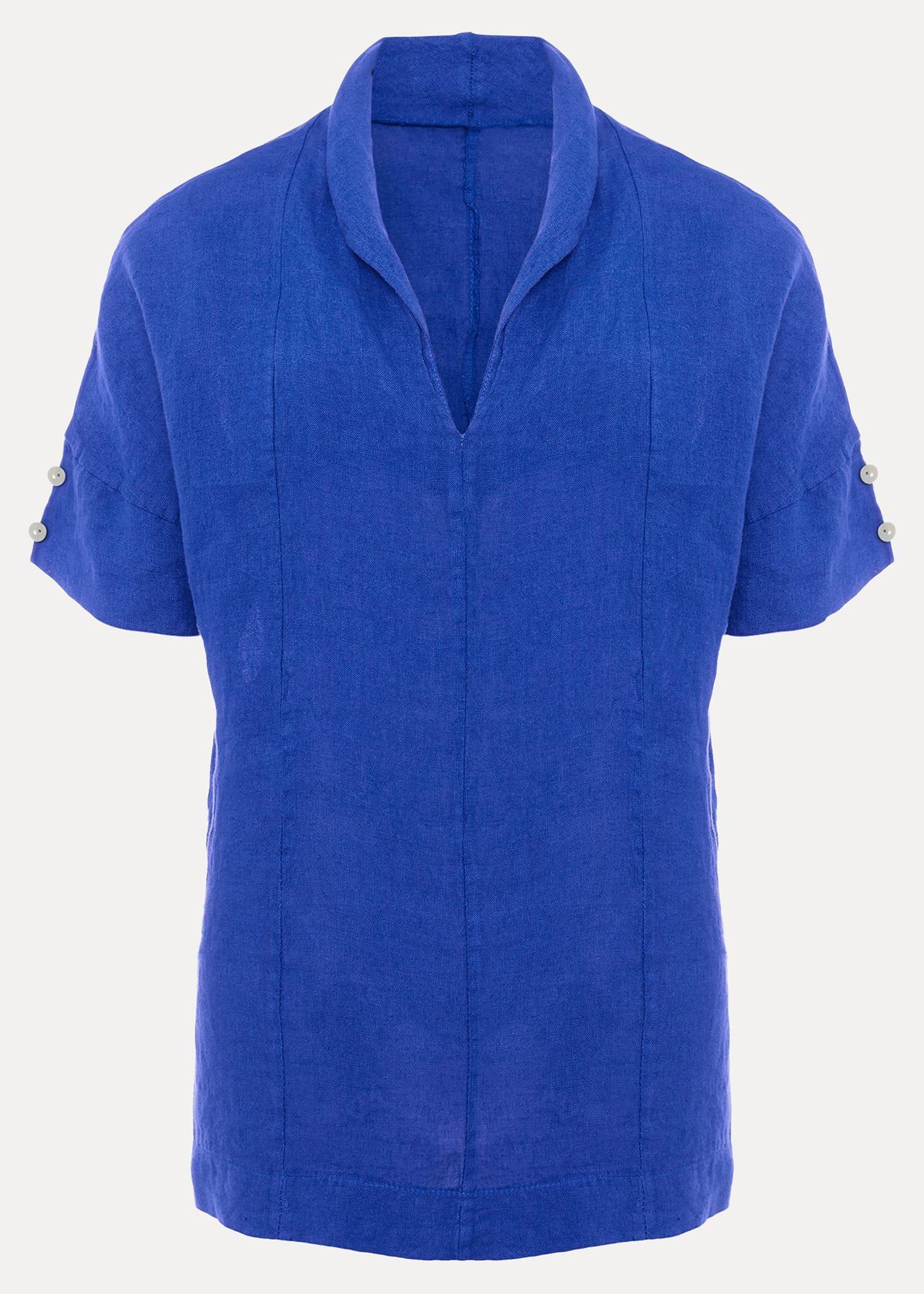 Carita V-Neck Linen Blouse