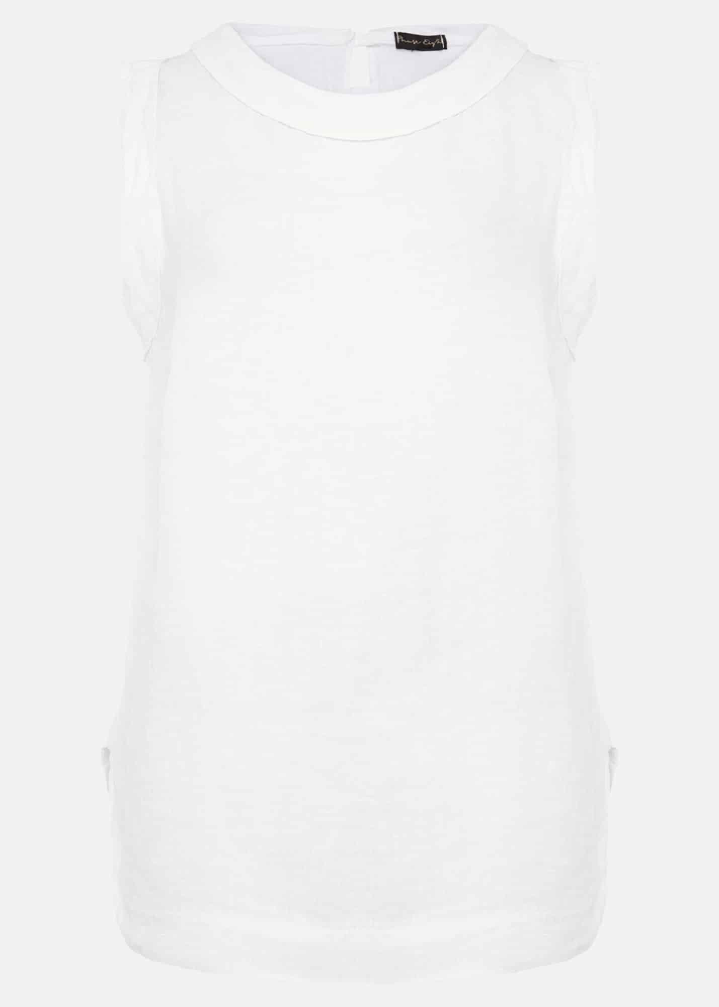 Sky Linen Sleeveless Blouse