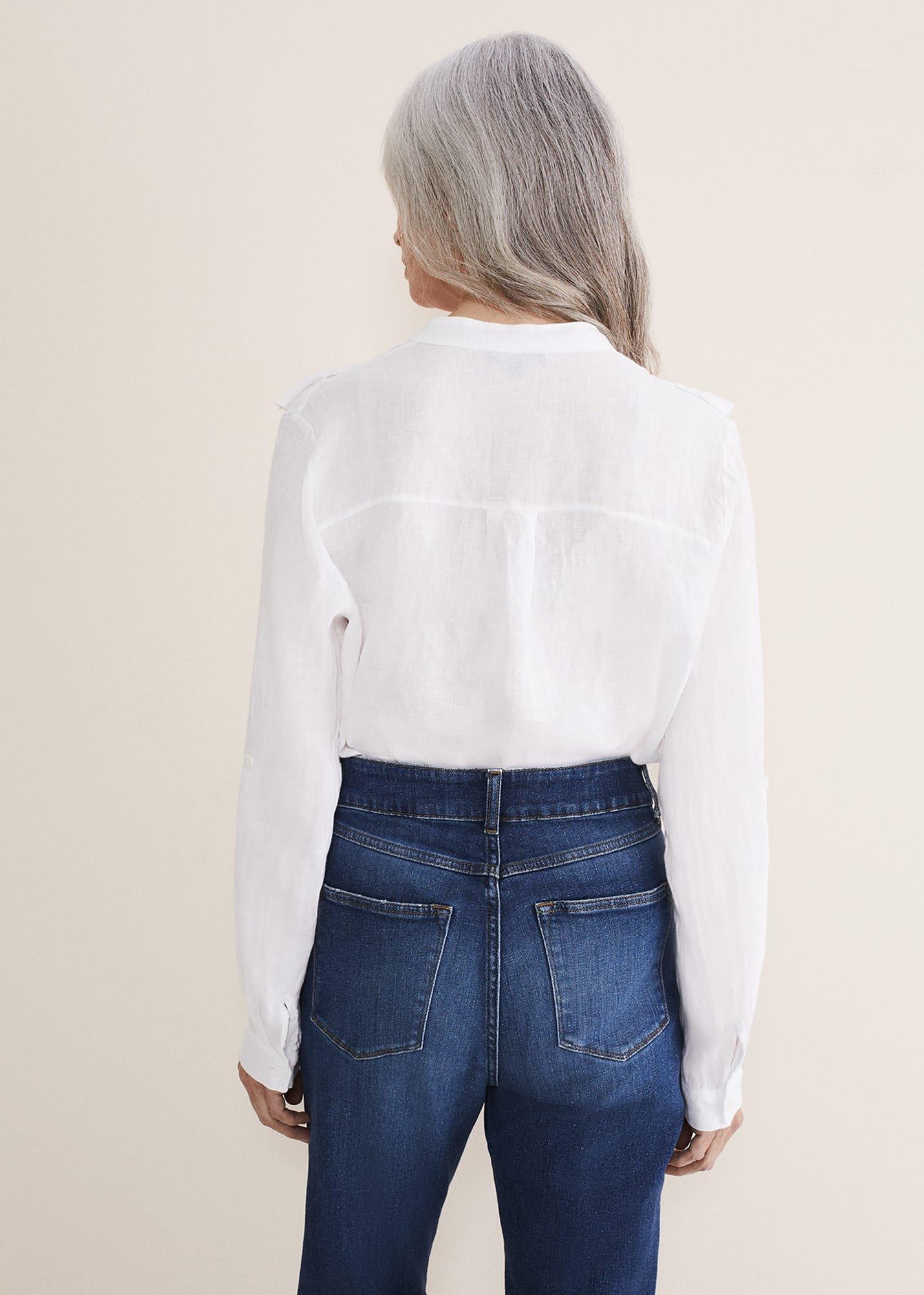 Enid Frill Front Linen Blouse