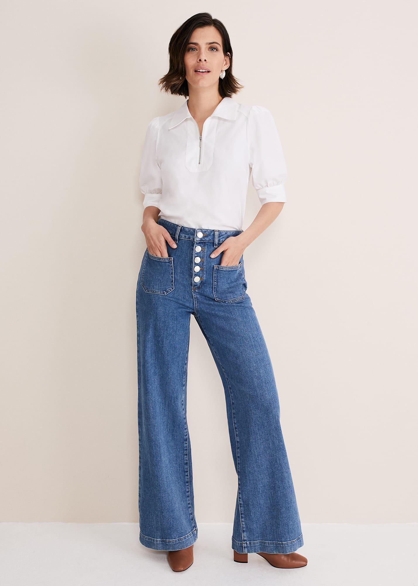 Alannah Puff Sleeve Zip Collar Blouse