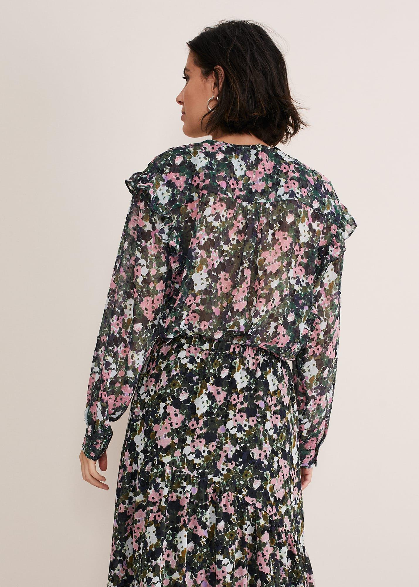 Zowena Floral Chiffon Blouse