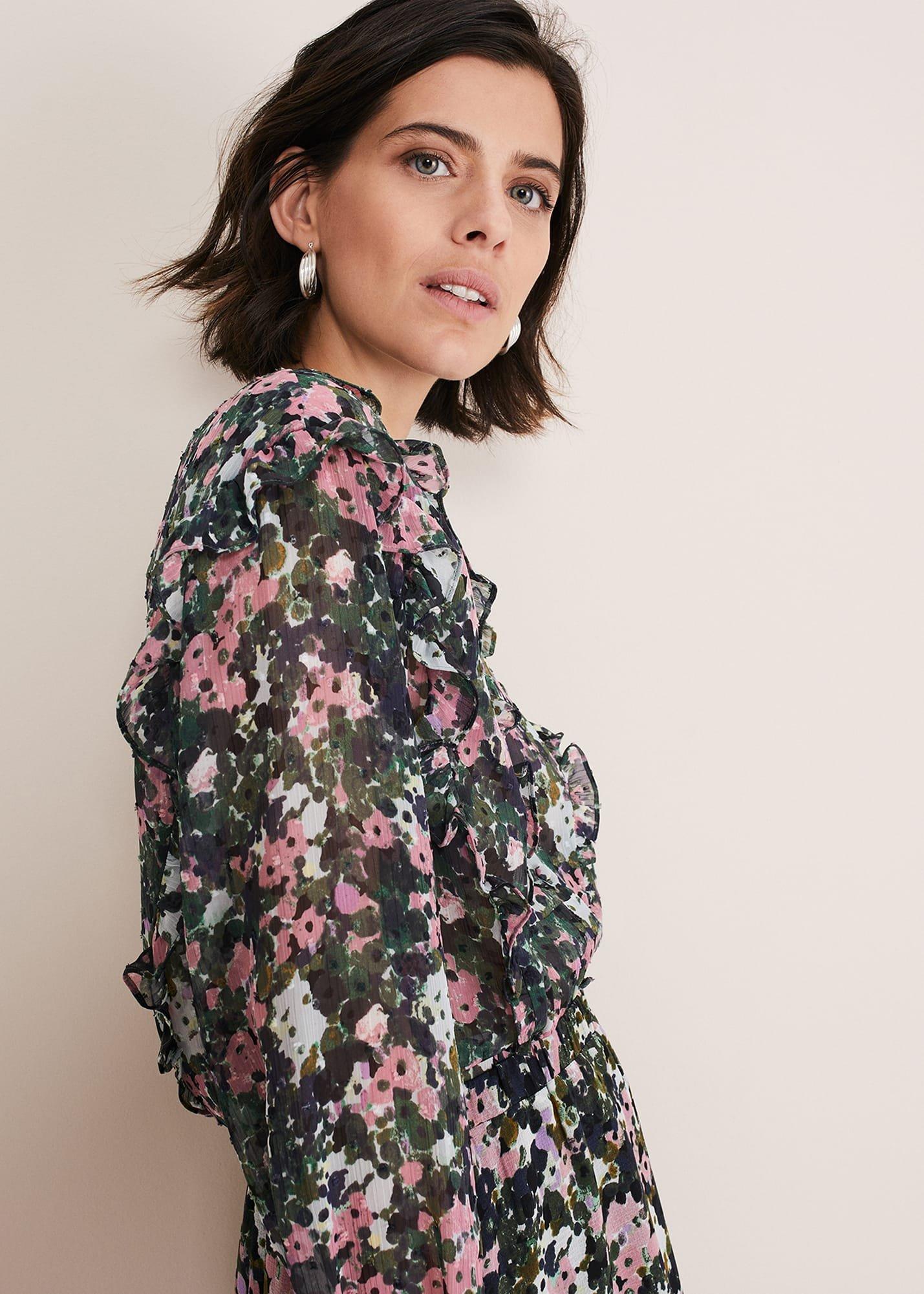 Zowena Floral Chiffon Blouse
