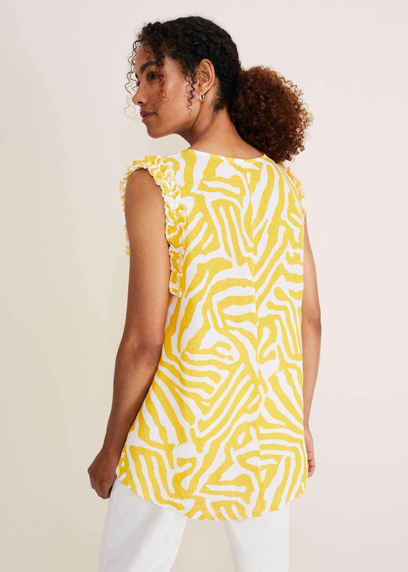 Syona Printed Linen Blouse