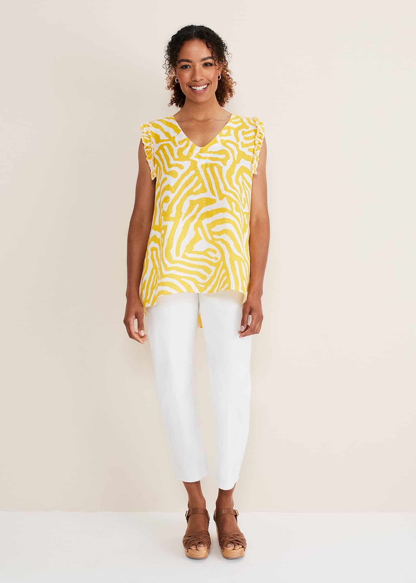 Syona Printed Linen Blouse