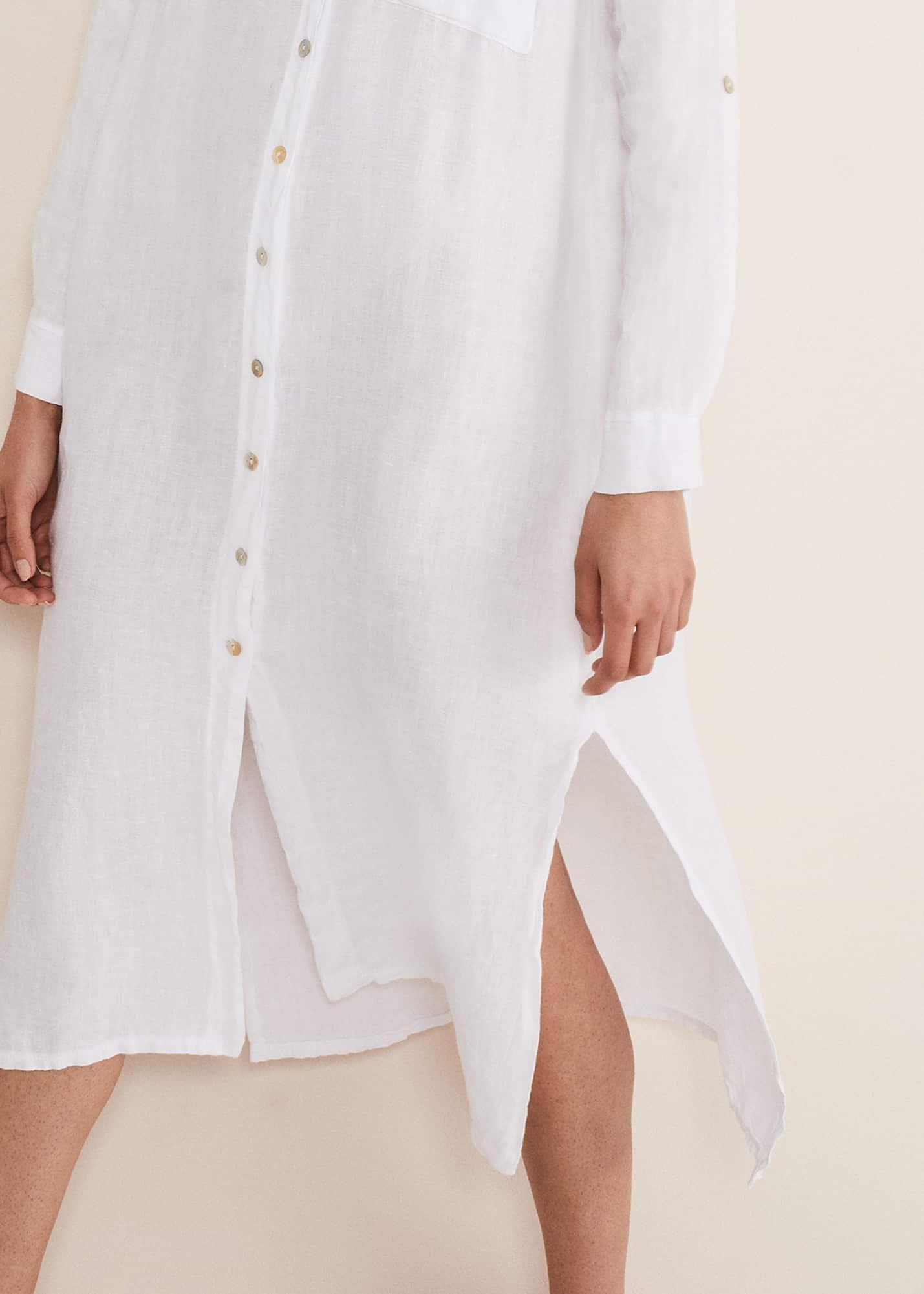 Cynthia Linen Longline Shirt Dress