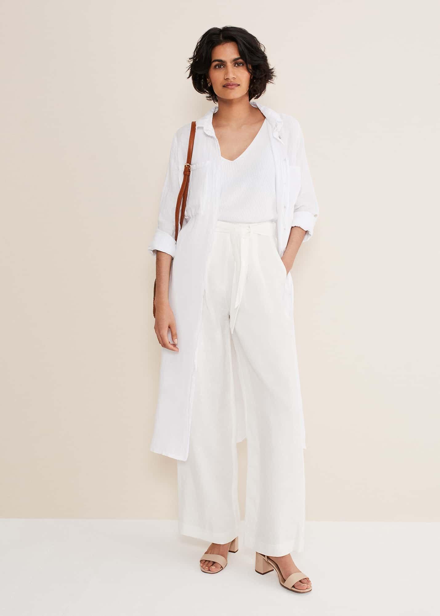 Cynthia Linen Longline Shirt Dress