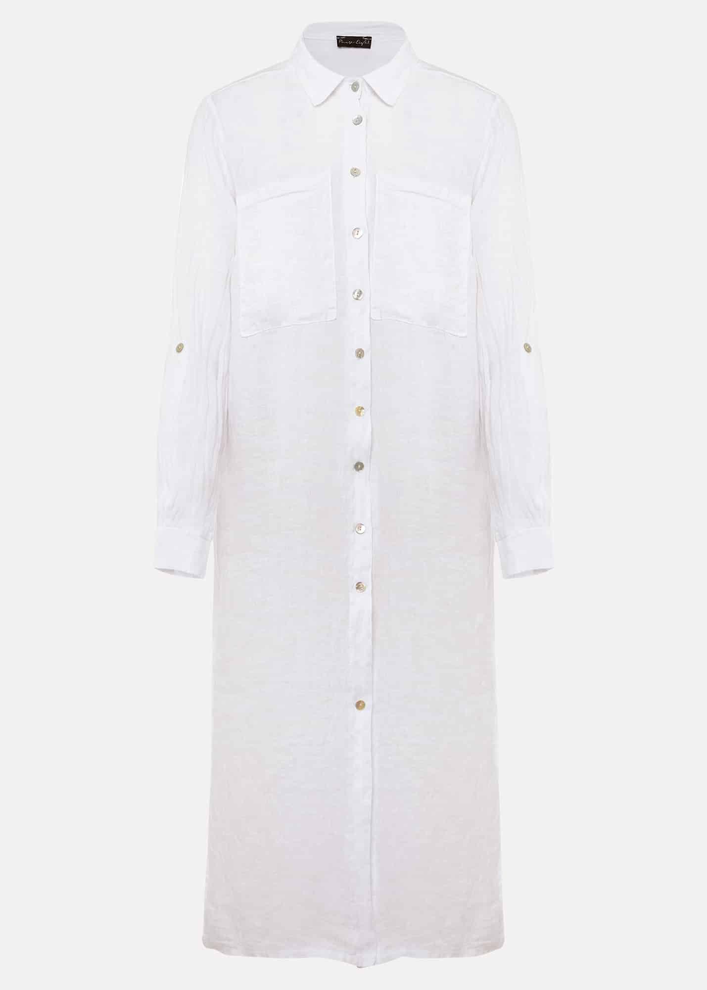 Cynthia Linen Longline Shirt Dress