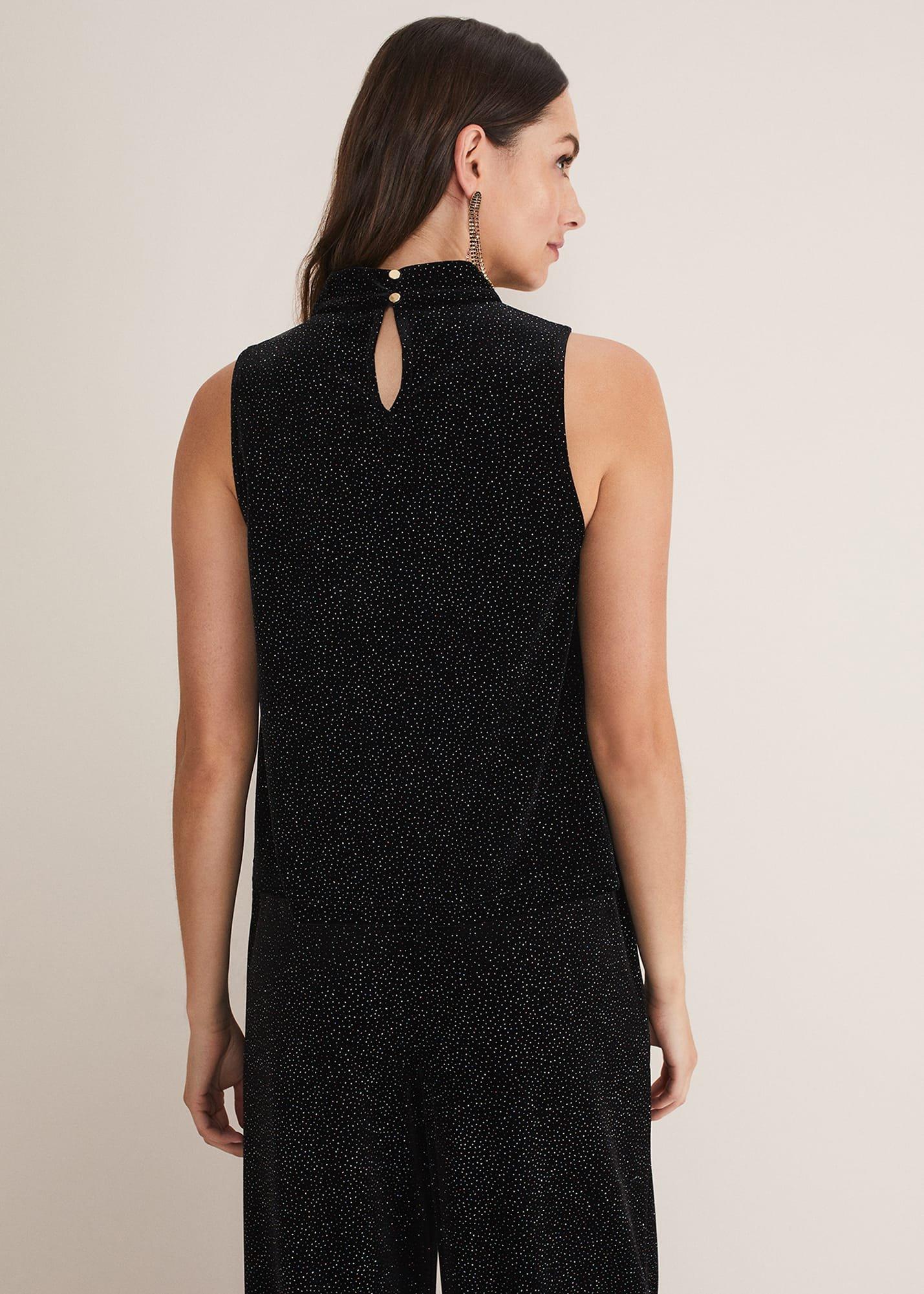 Dove Glitter Velvet Top