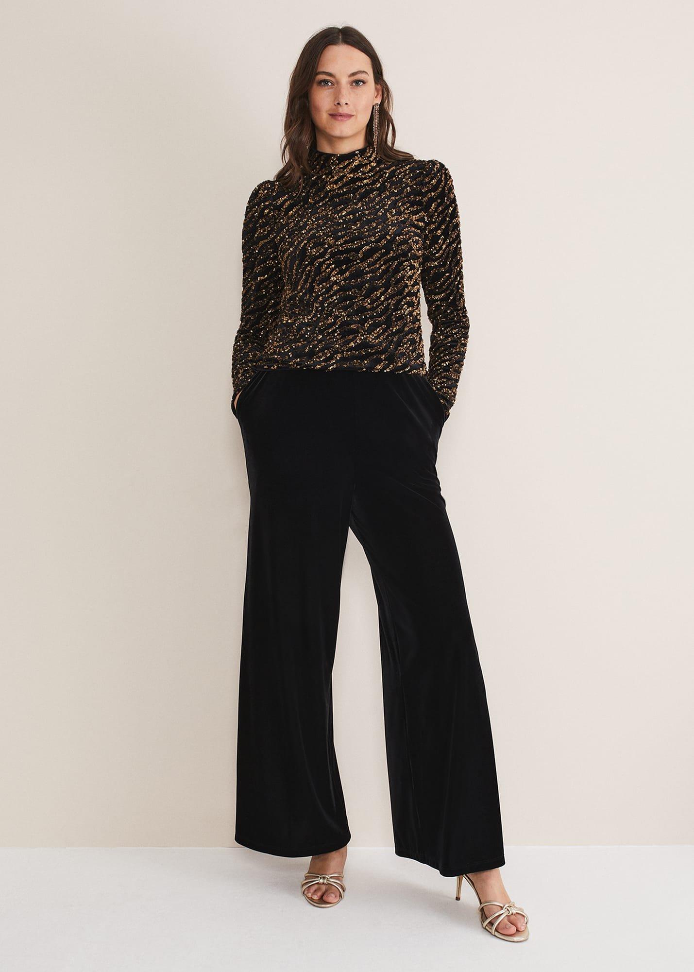 Lura Zebra Sequin Blouse