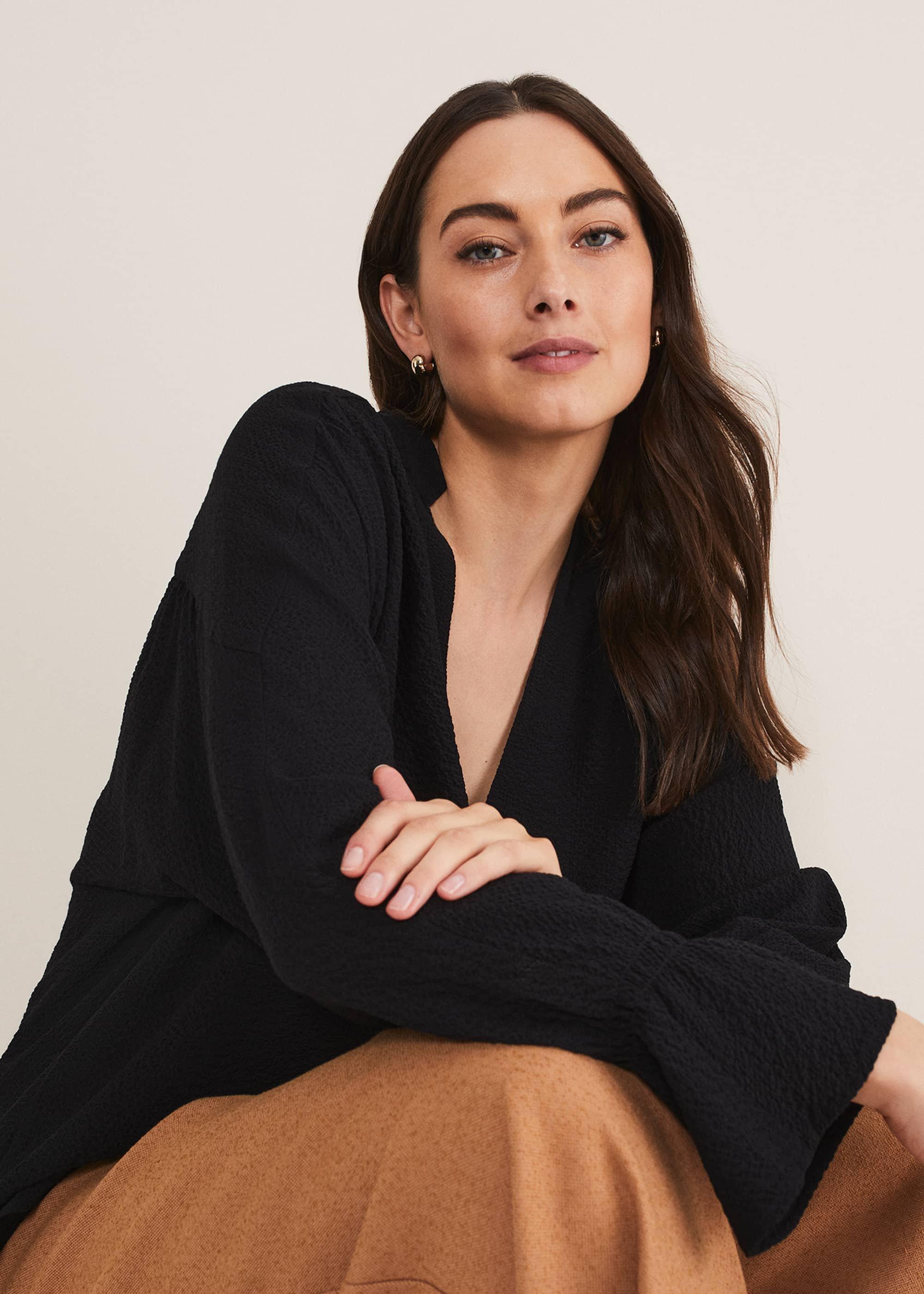 Kym V-Neck Textured Blouse