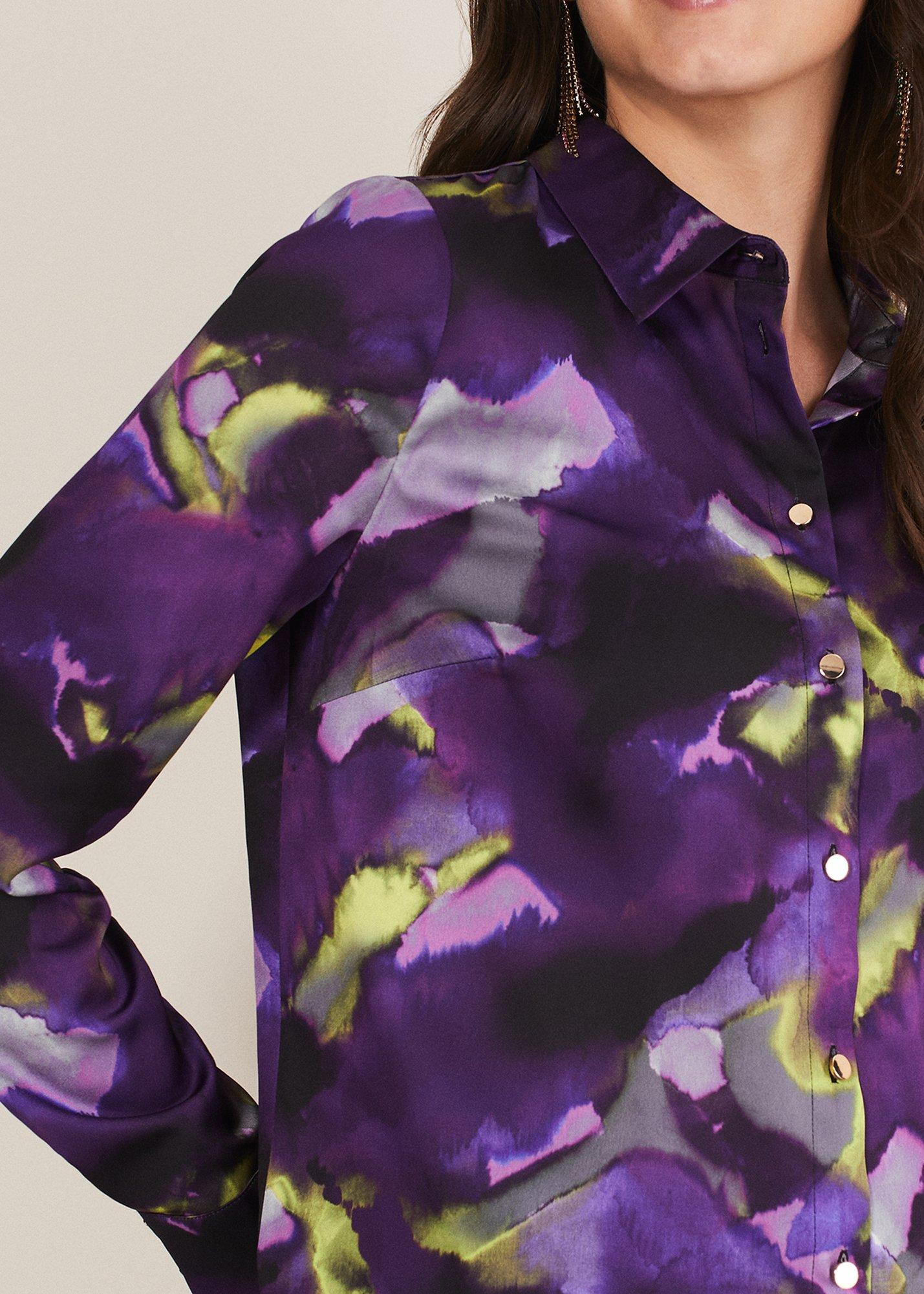 Adelita Abstract Print Satin Shirt