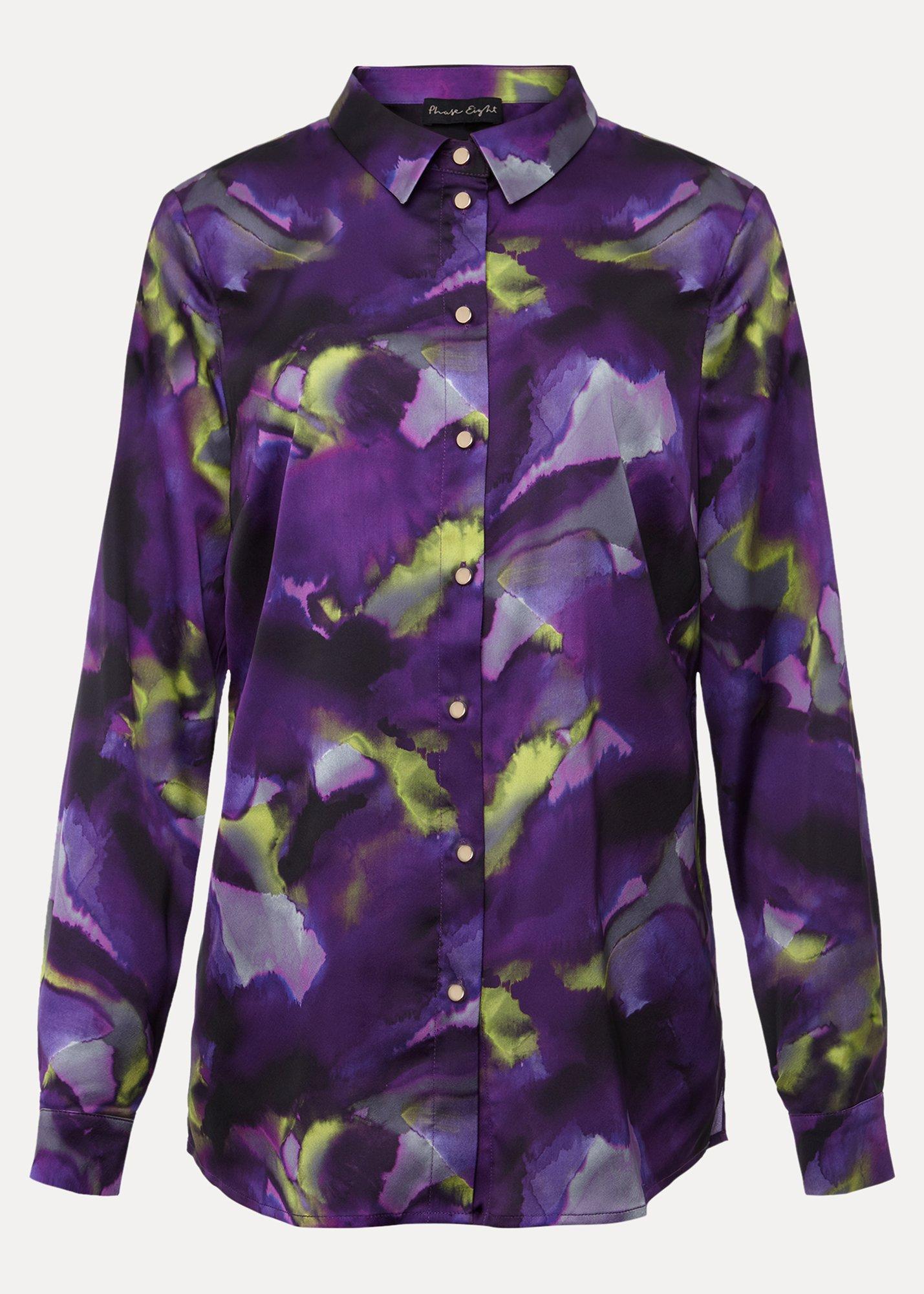 Adelita Abstract Print Satin Shirt