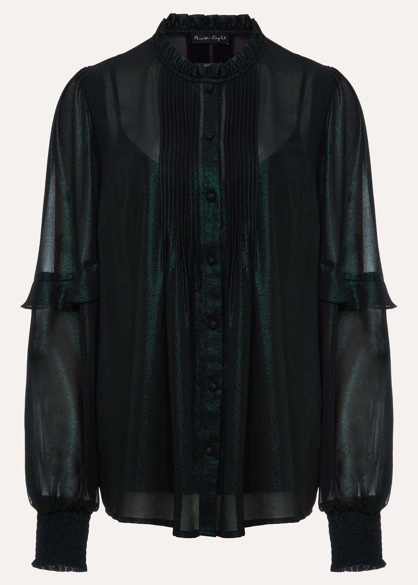 Avis Foil V-Neck Blouse