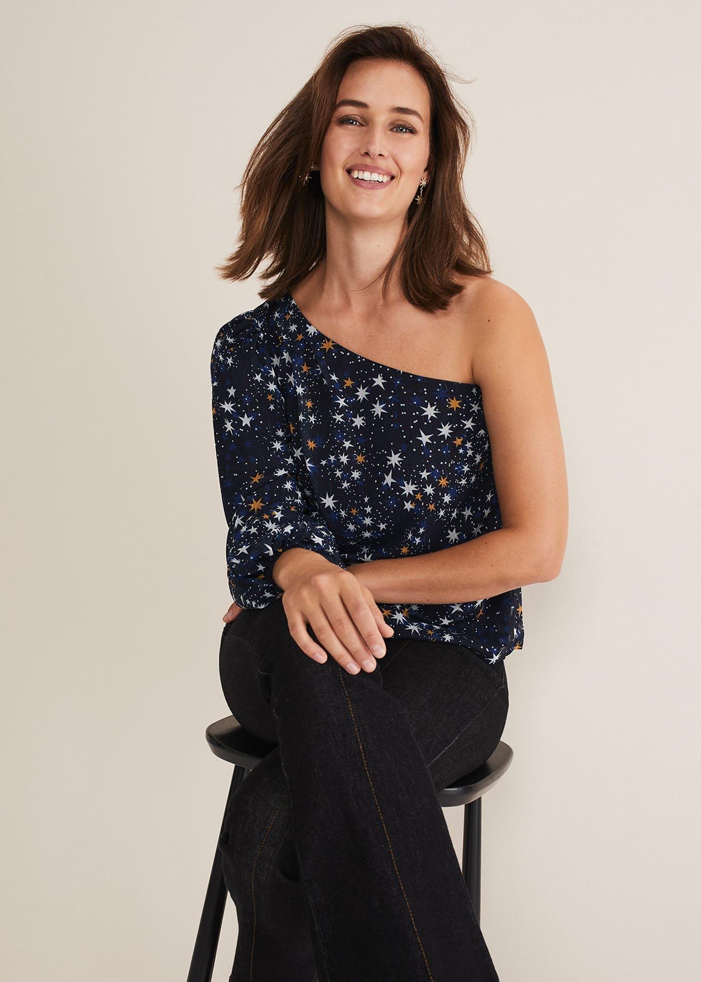 Zeba Star One Shoulder Blouse