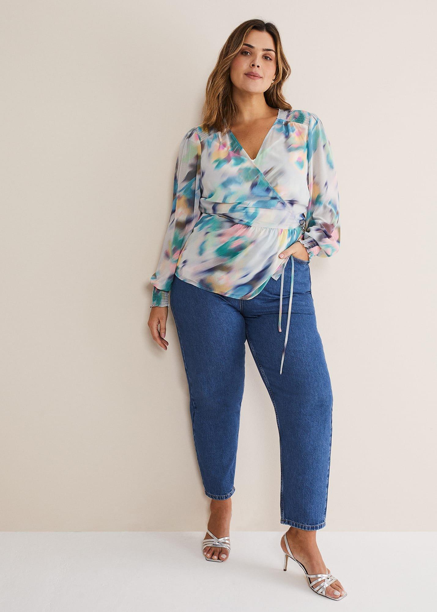 Sonya Printed Wrap Blouse
