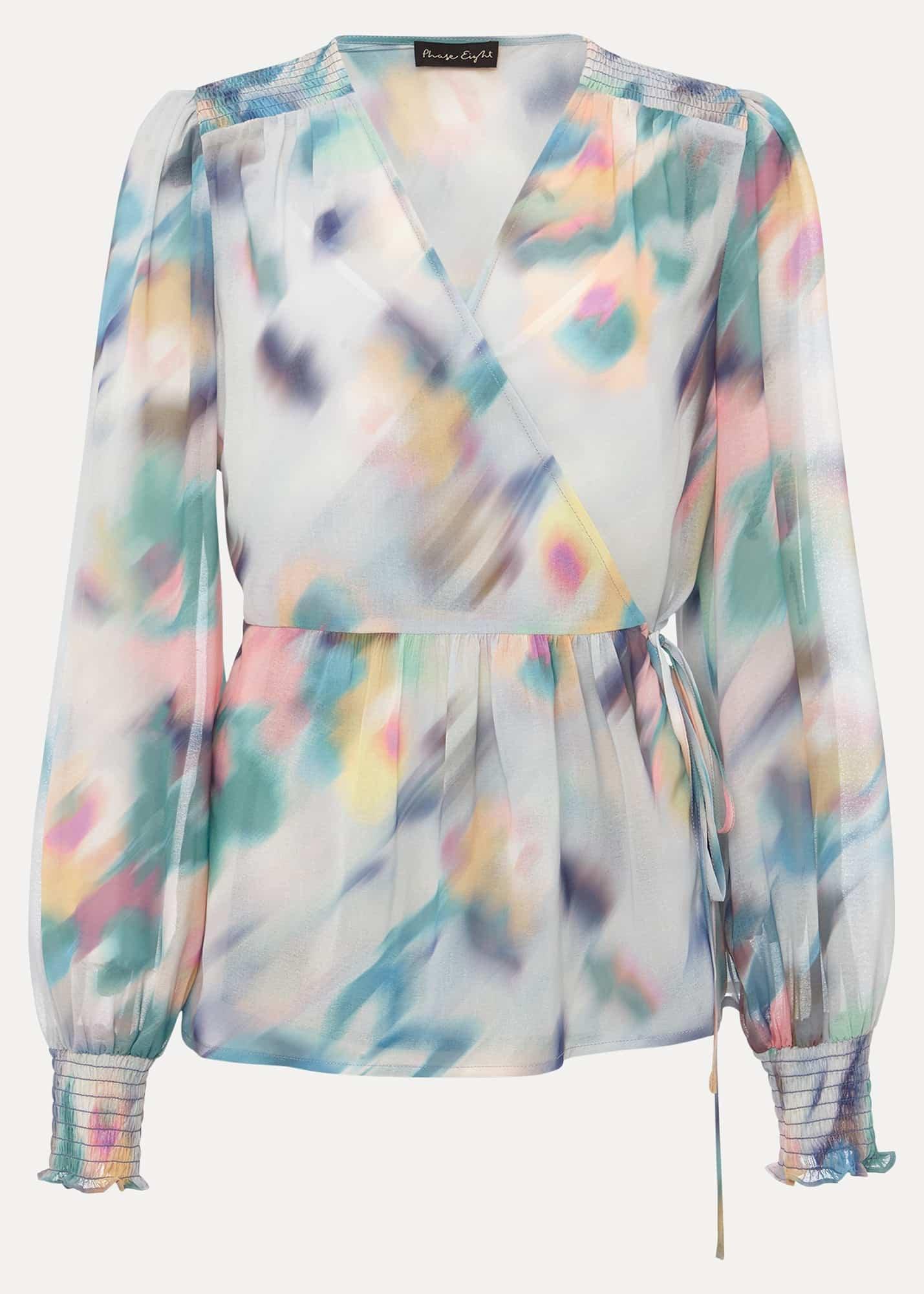 Sonya Printed Wrap Blouse