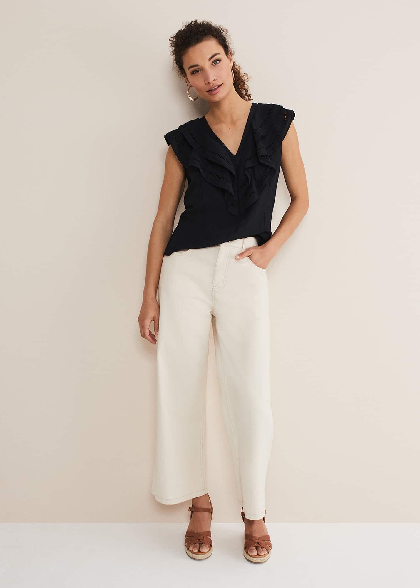 Rosey Linen Ruffle Blouse