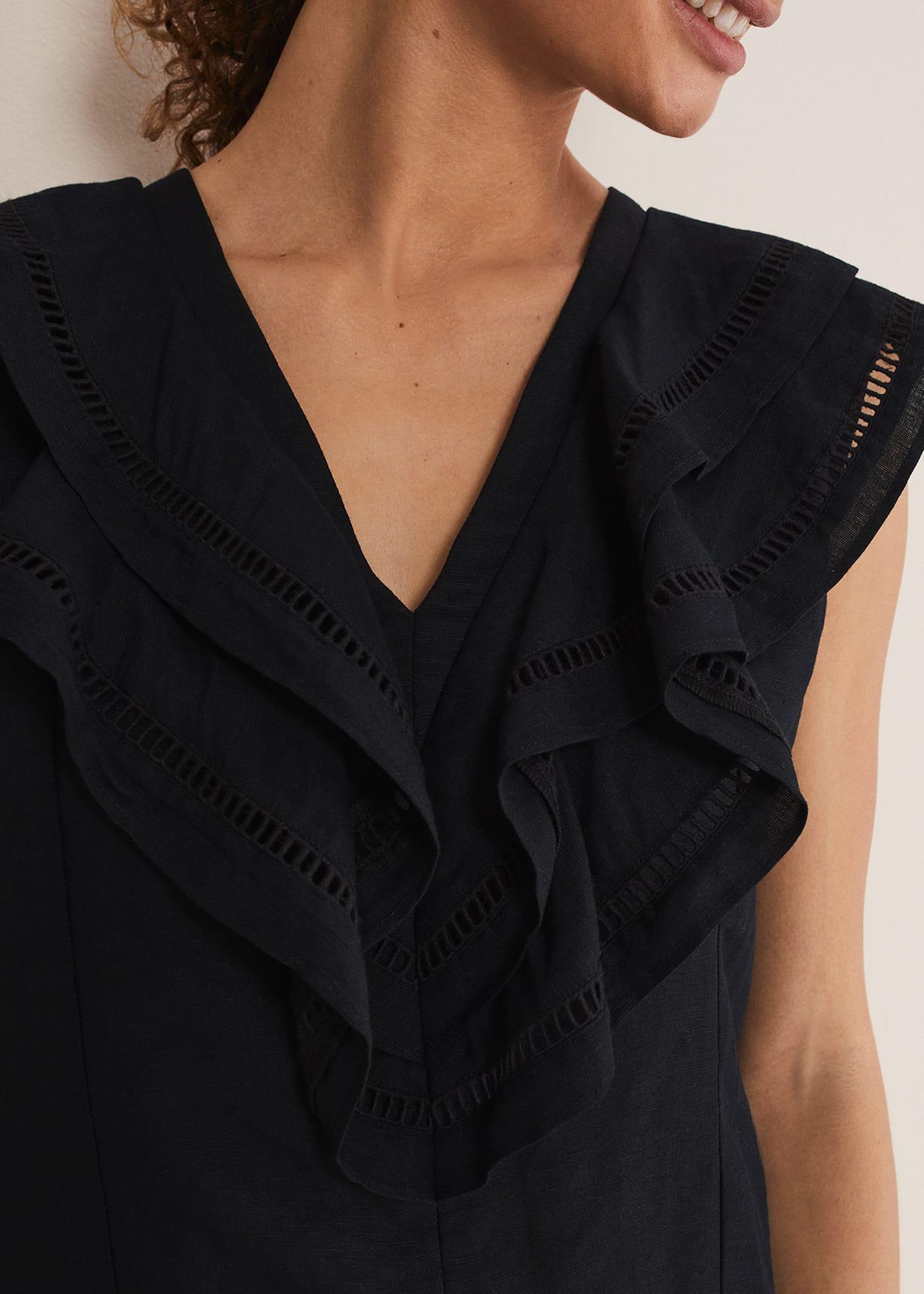 Rosey Linen Ruffle Blouse