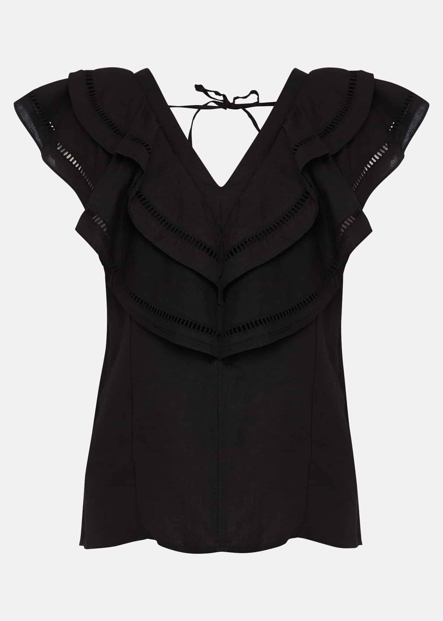 Rosey Linen Ruffle Blouse