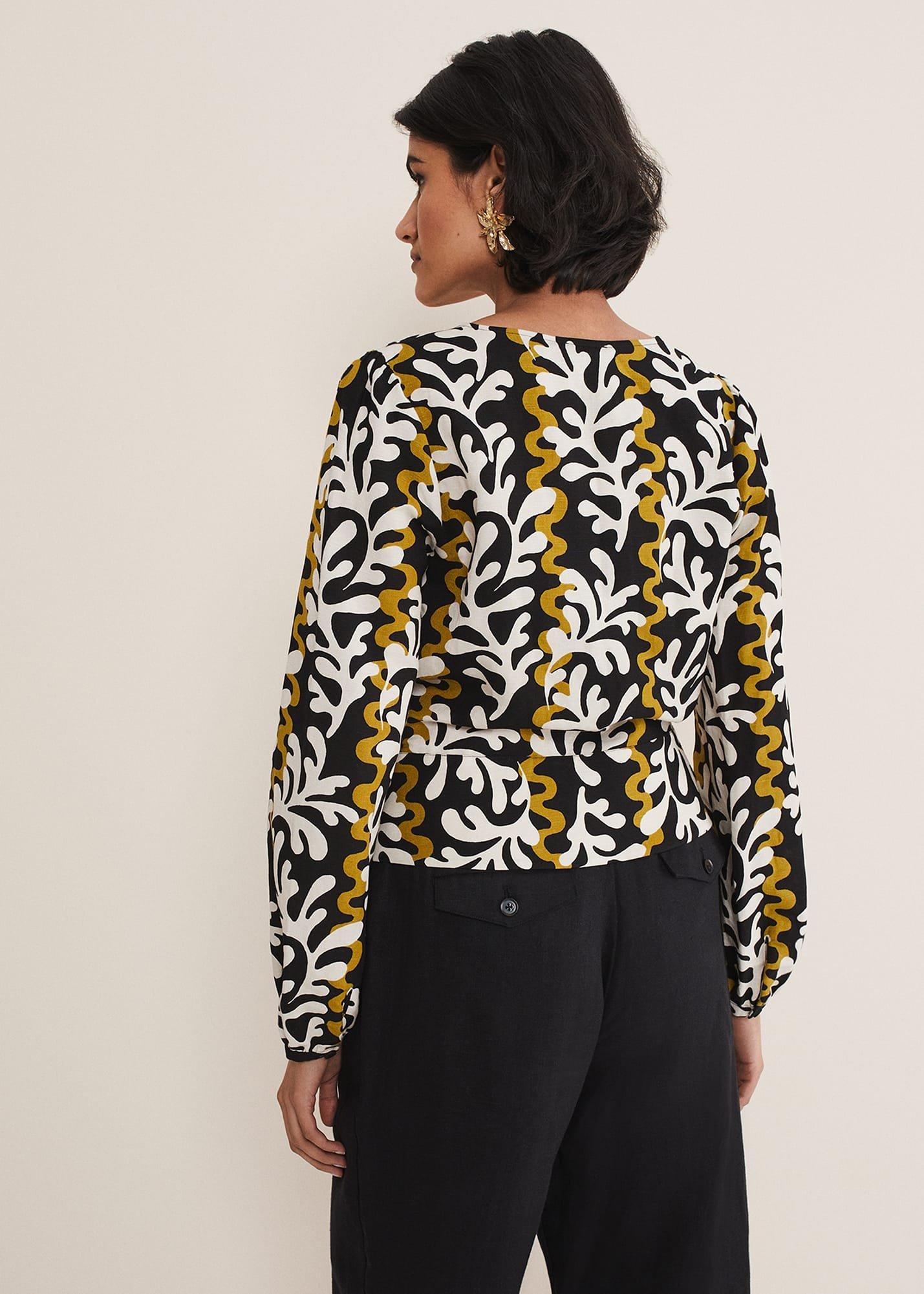 Vienna Linen Wrap Blouse
