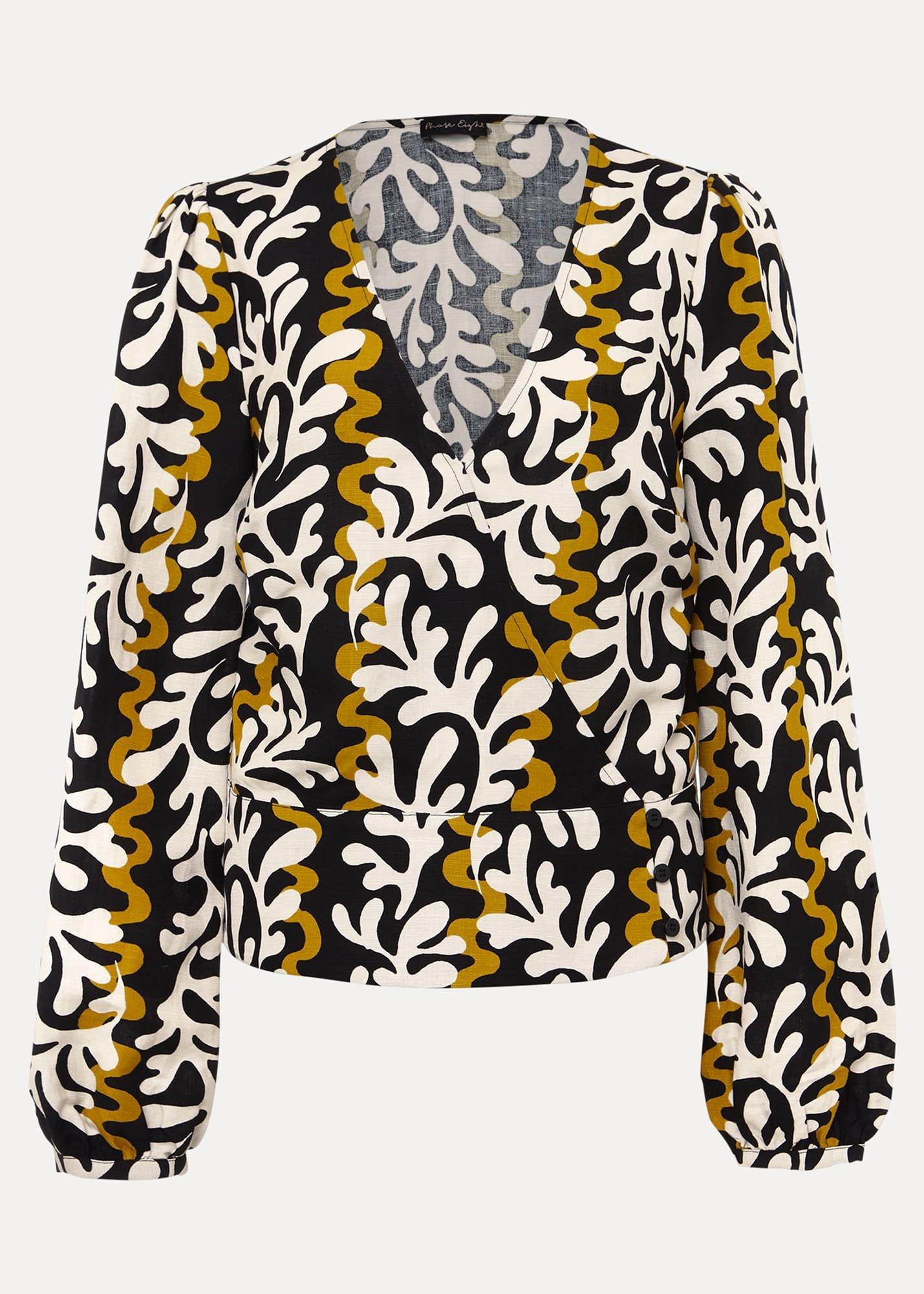 Vienna Linen Wrap Blouse