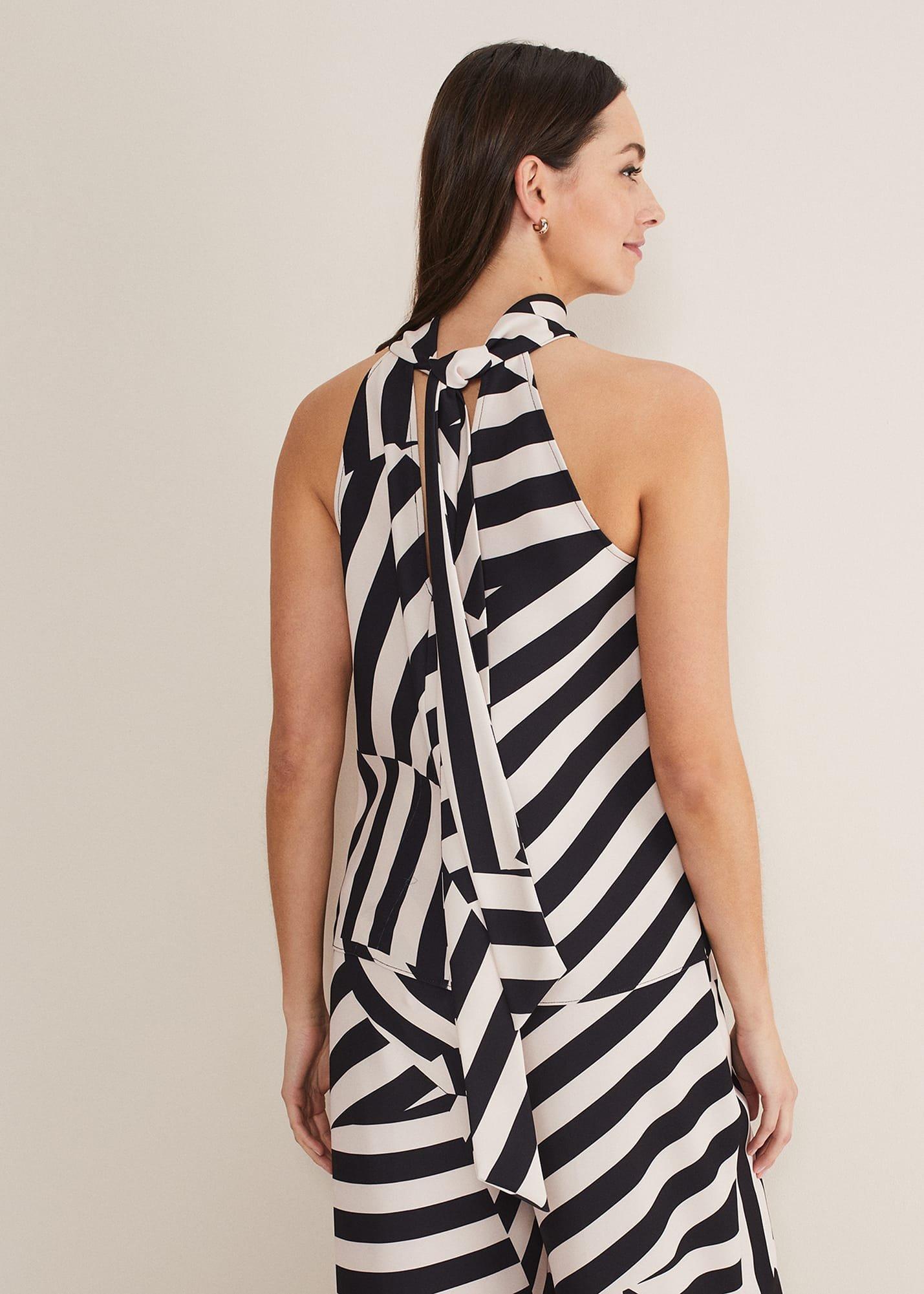 Lana Striped Halter Neck Top