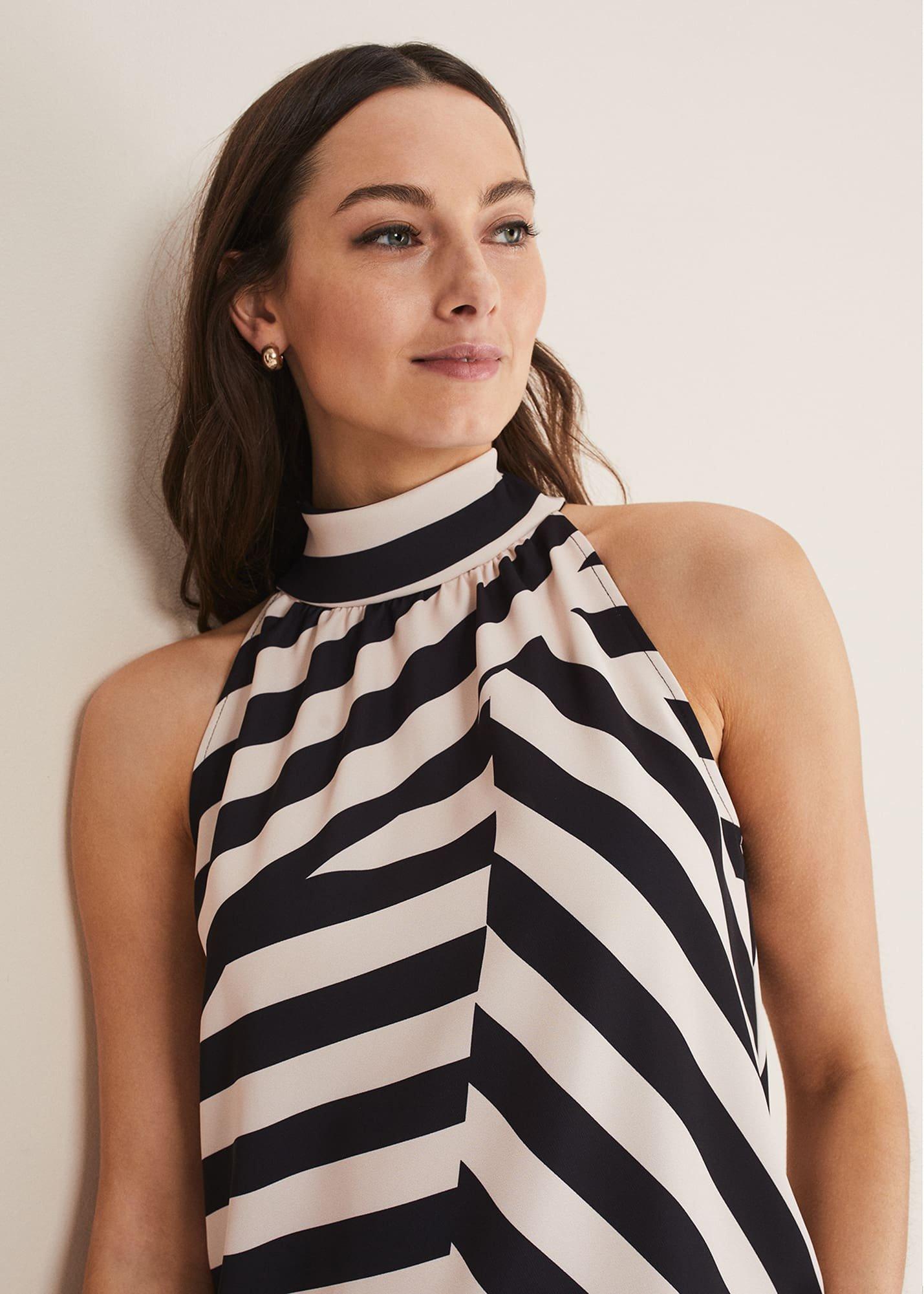 Lana Striped Halter Neck Top